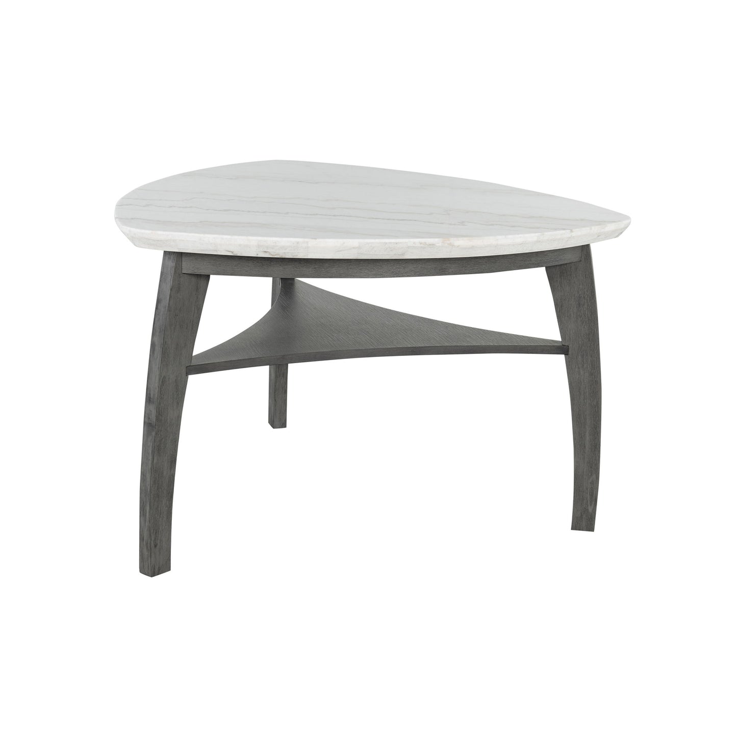 Jasmine - Bar Table With Arched Legs And Marble Top, Triangular Shape - Gray Global Furniture USA