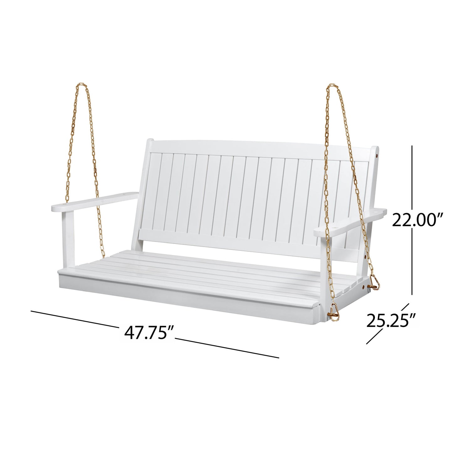 Tambora - Porch Swing Acacia Wood Slat Design Noble House