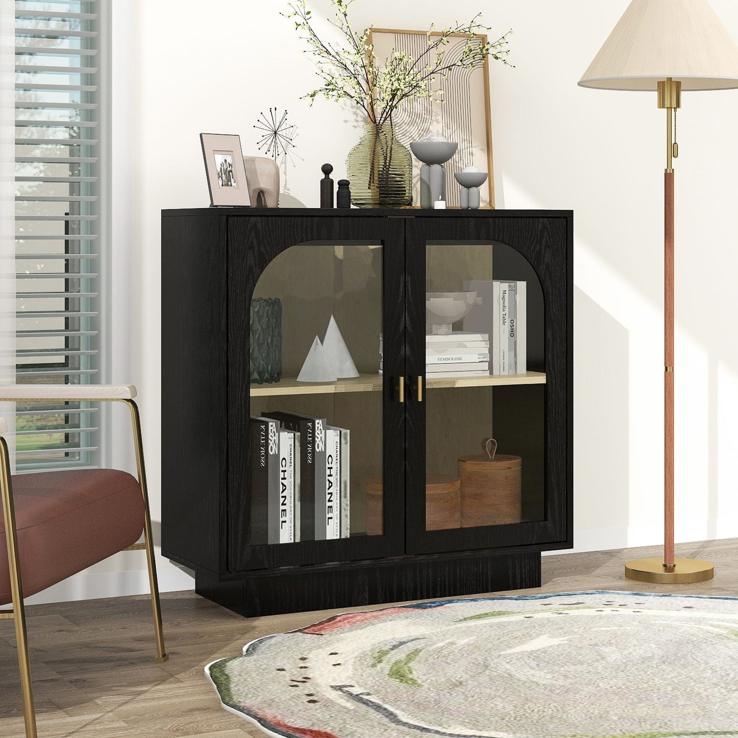 Storage Cabinet With Acrylic Door For Living Room Home Essentials