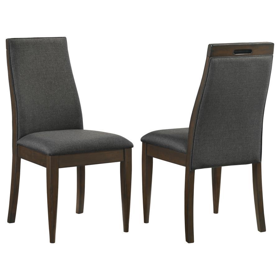 Wes - Upholstered Dining Side Chair (Set of 2) - Dark Walnut CoasterEssence