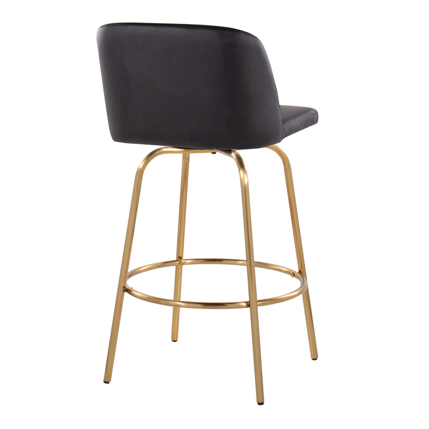 Toriano - Contemporary, Fixed Height Counter Stool With Swivel With Round Footrest (Set of 2) Lumi Source