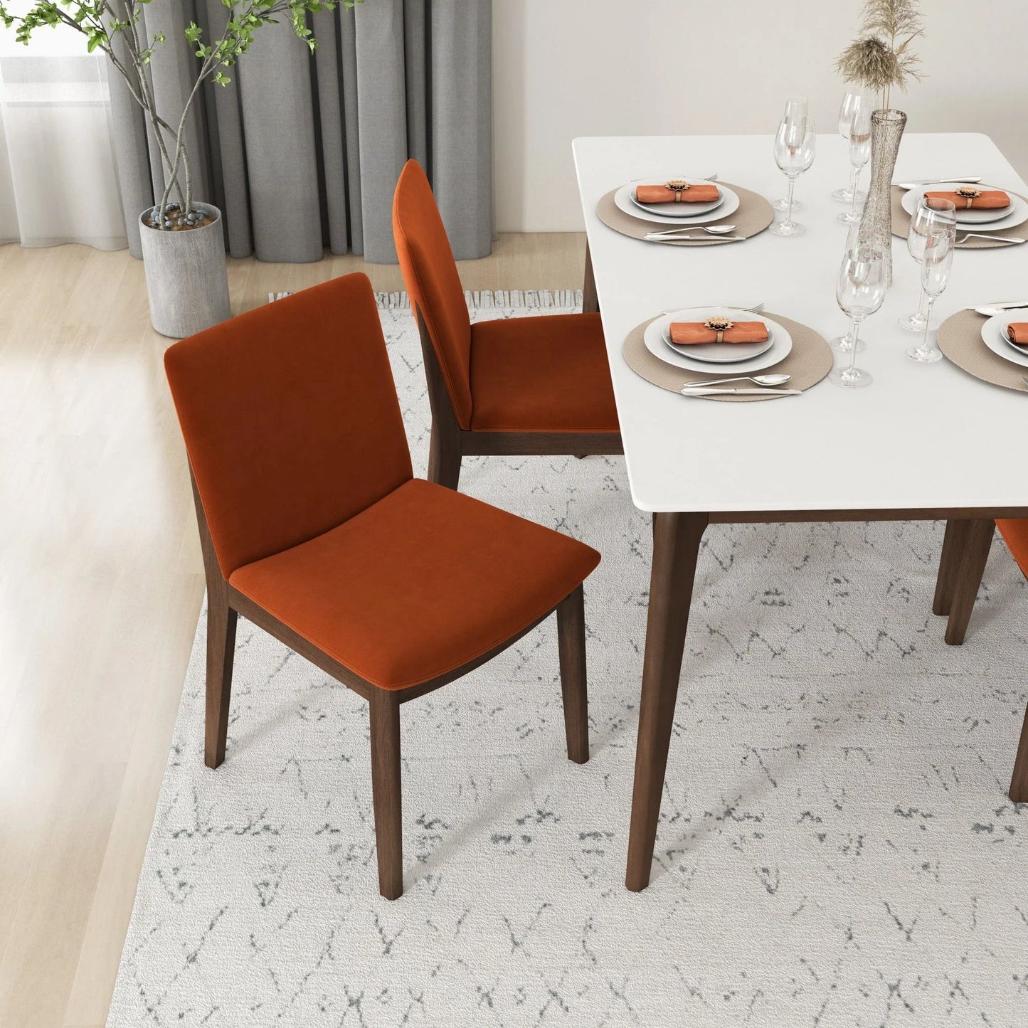 Laura - Mid-Century Modern Solid Wood Dining Chair (Set of 2) Ashcroft Furniture