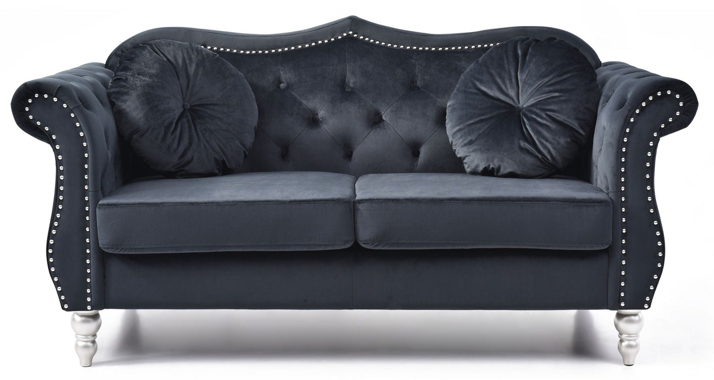 Stylish Flared Arm Loveseat Glory Furniture