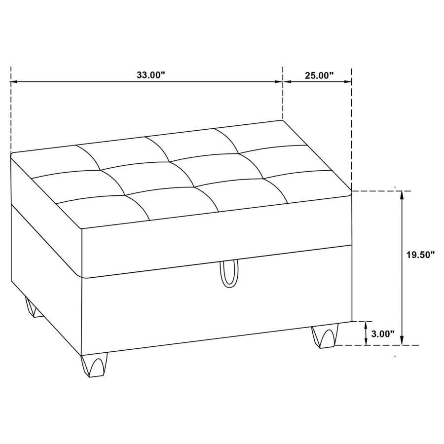 Stonenesse - Rectangular Upholstered Storage Ottoman - Gray CoasterEveryday