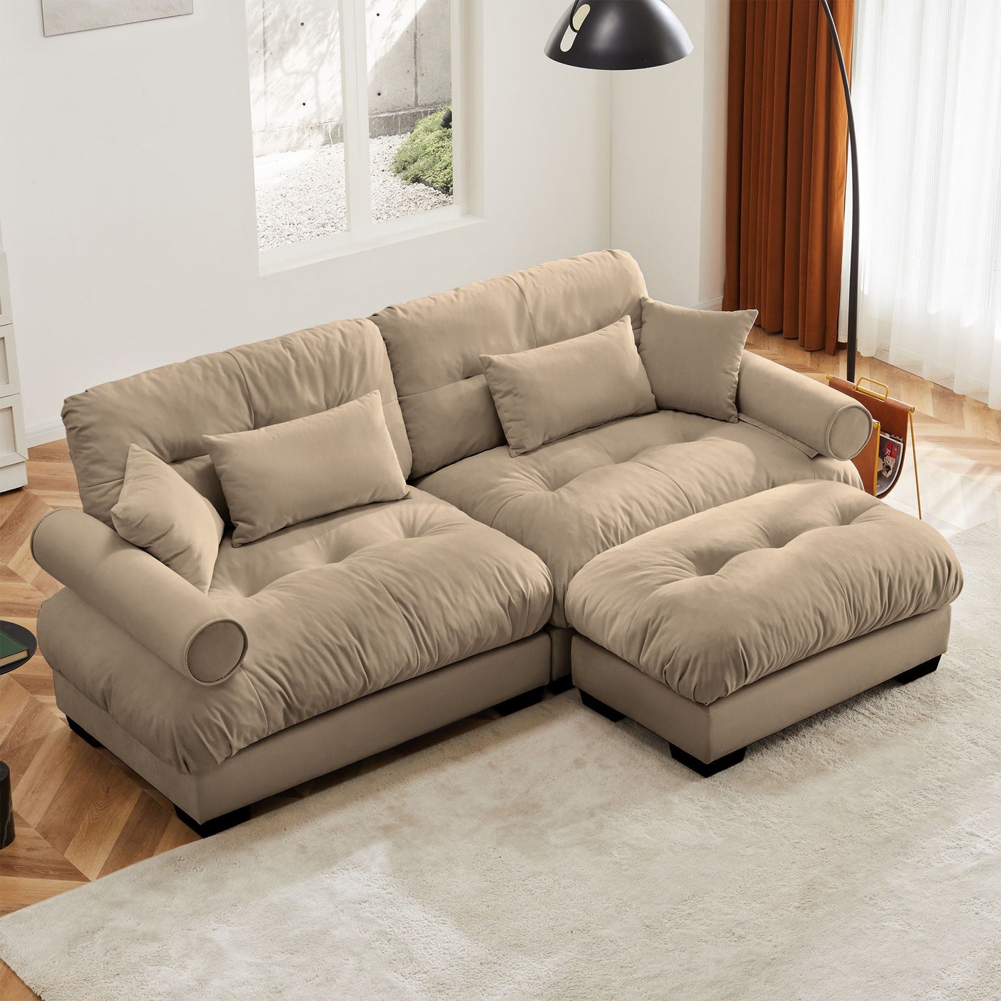 Super Comfort Oversized Modular Sectional Sofa With Movable Ottoman - Snoozhouse