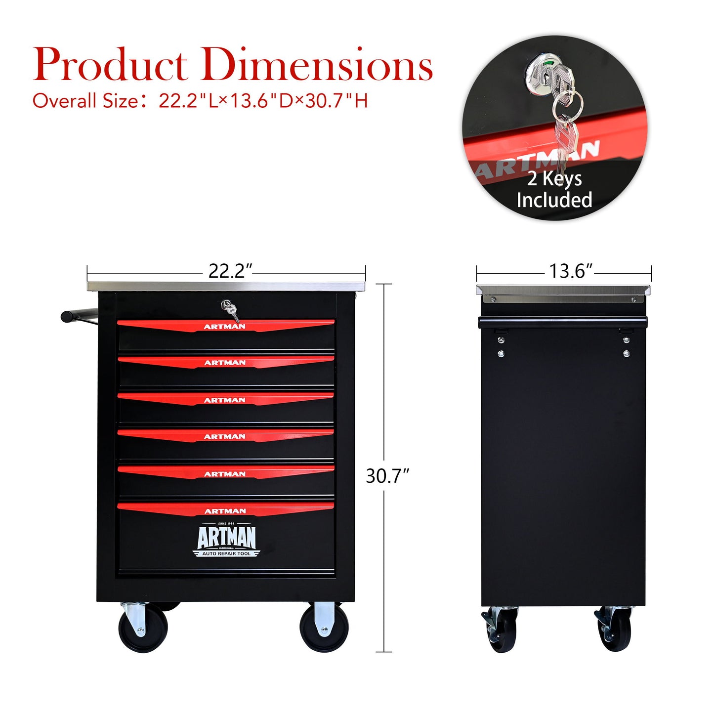Drawer Multifunctional Tool Cart With Wheels For Garage Daily Nest