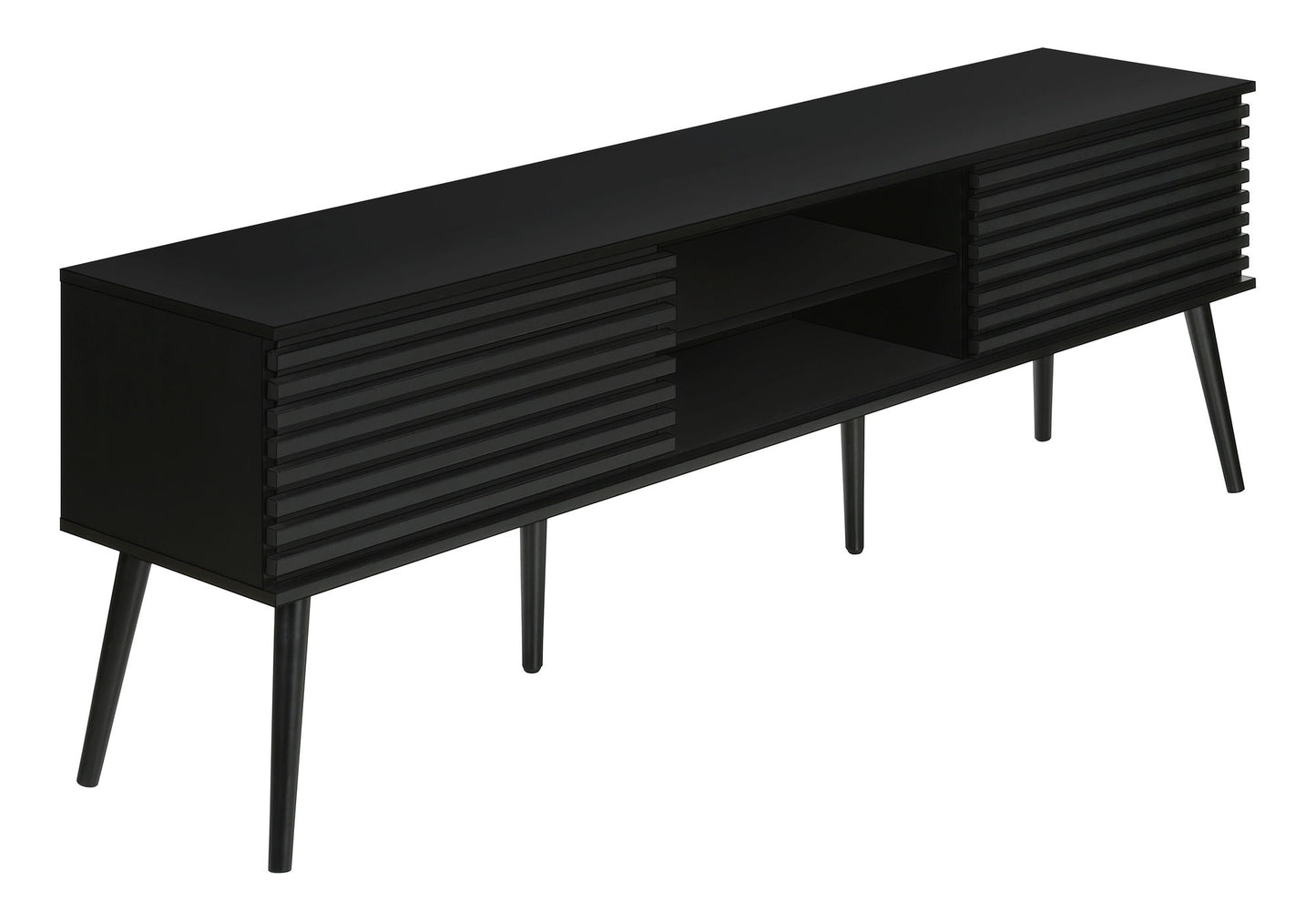 TV Stand, Media Entertainment Center, Storage Cabinet, Console, Storage Shelves, Bedroom, Living Room, Contemporary, Modern - Black 8th Street