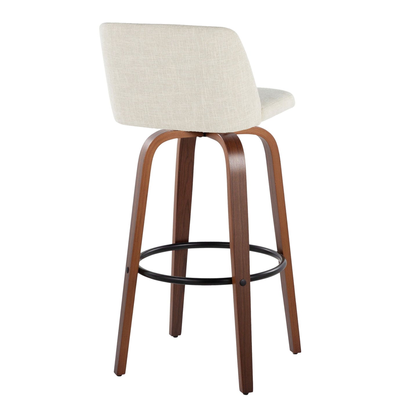 Toriano - Contemporary Fixed Height Barstool Swivel And Round Footrest (Set of 2) Lumi Source