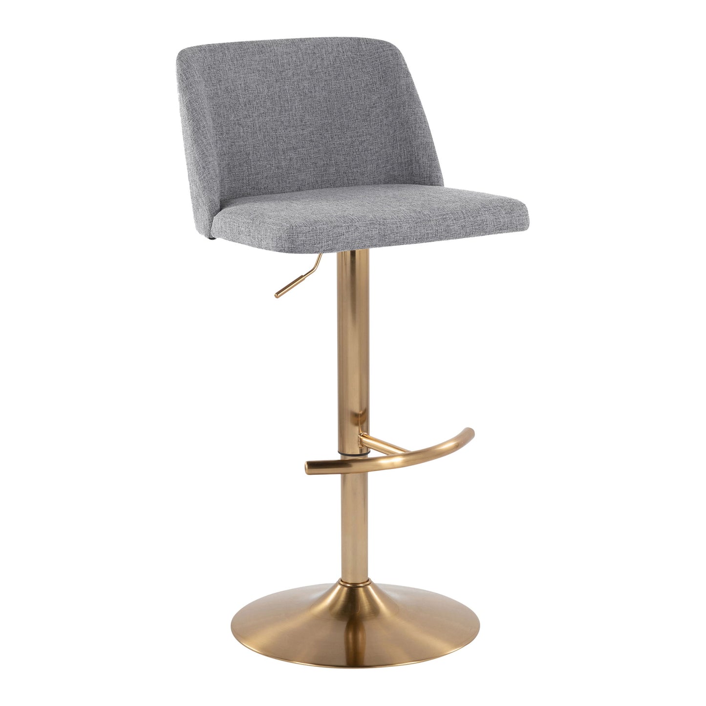 Toriano - Contemporary Adjustable Barstool With Swivel With Rounded T Footrest (Set of 2) Lumi Source