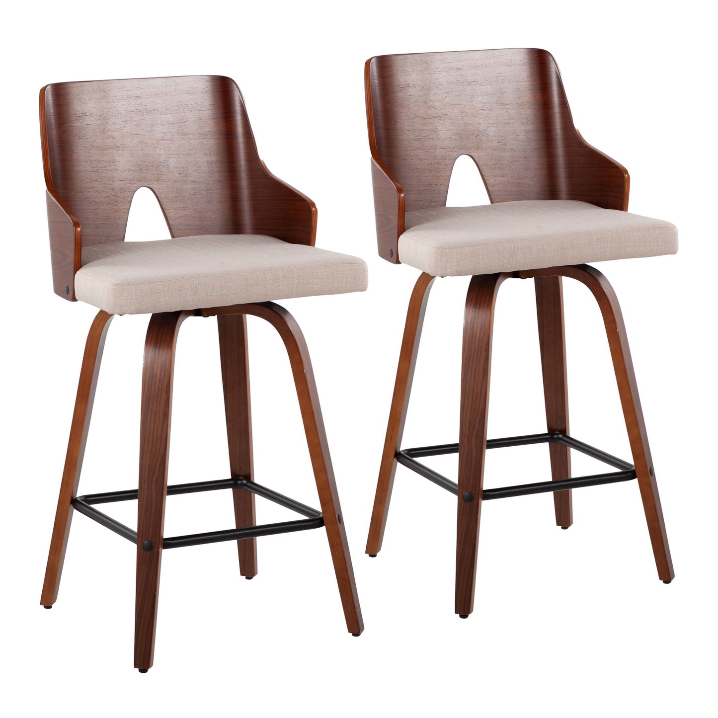Ariana - Mid Century Modern Counter Stool (Set of 2) Lumi Source