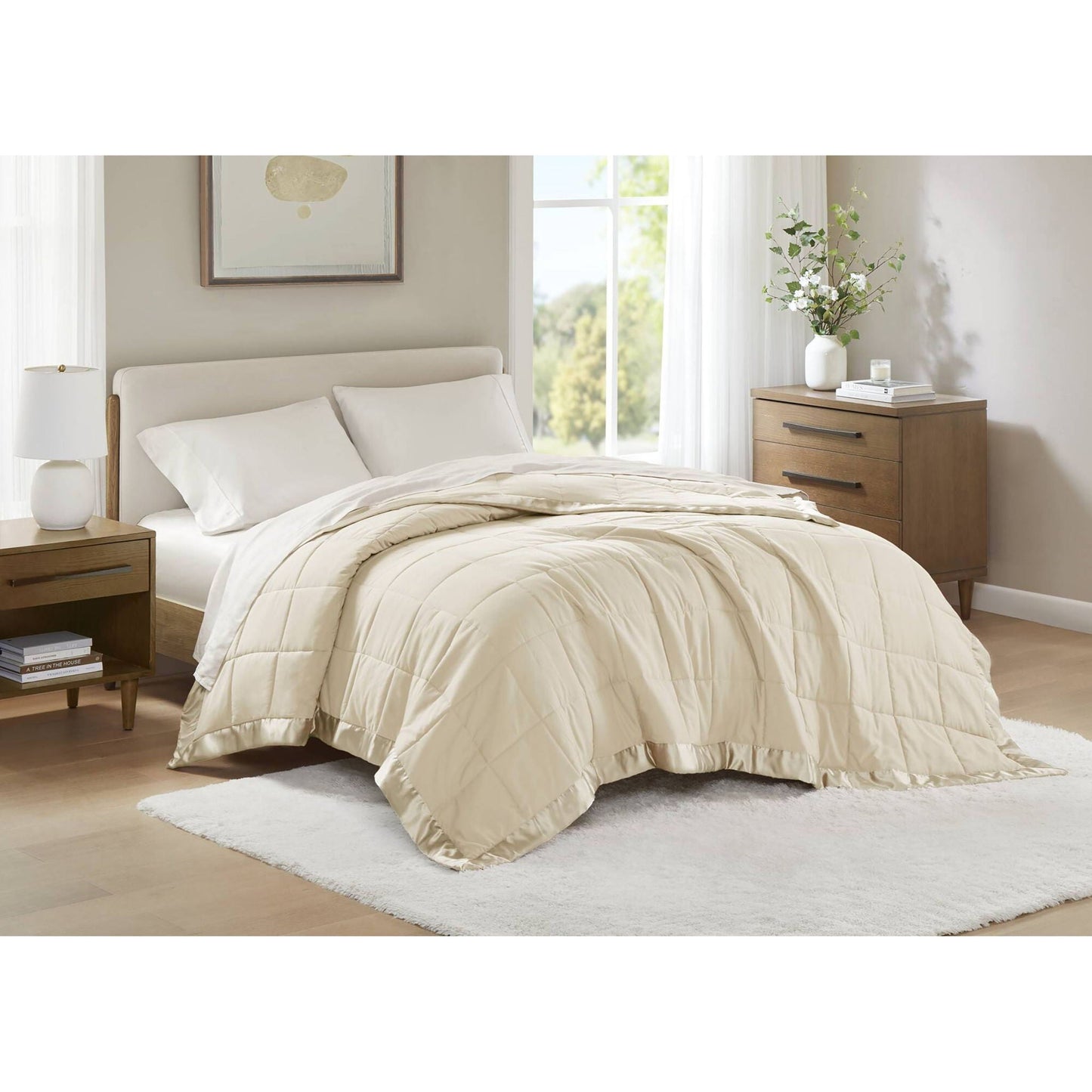 Windom - King All Season Hypoallergenic Blanket With 3M Scotchgard - Cream Madison Park