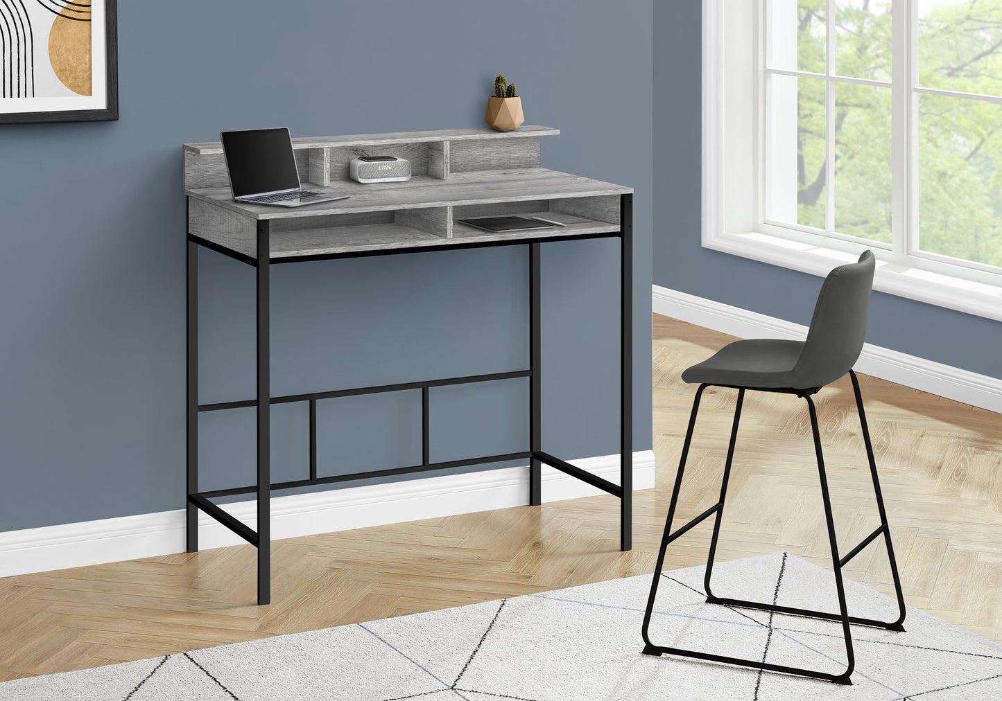 Computer Desk For Home Office, Standing, Storage Shelves, Laptop, Contemporary & Modern 8th Street