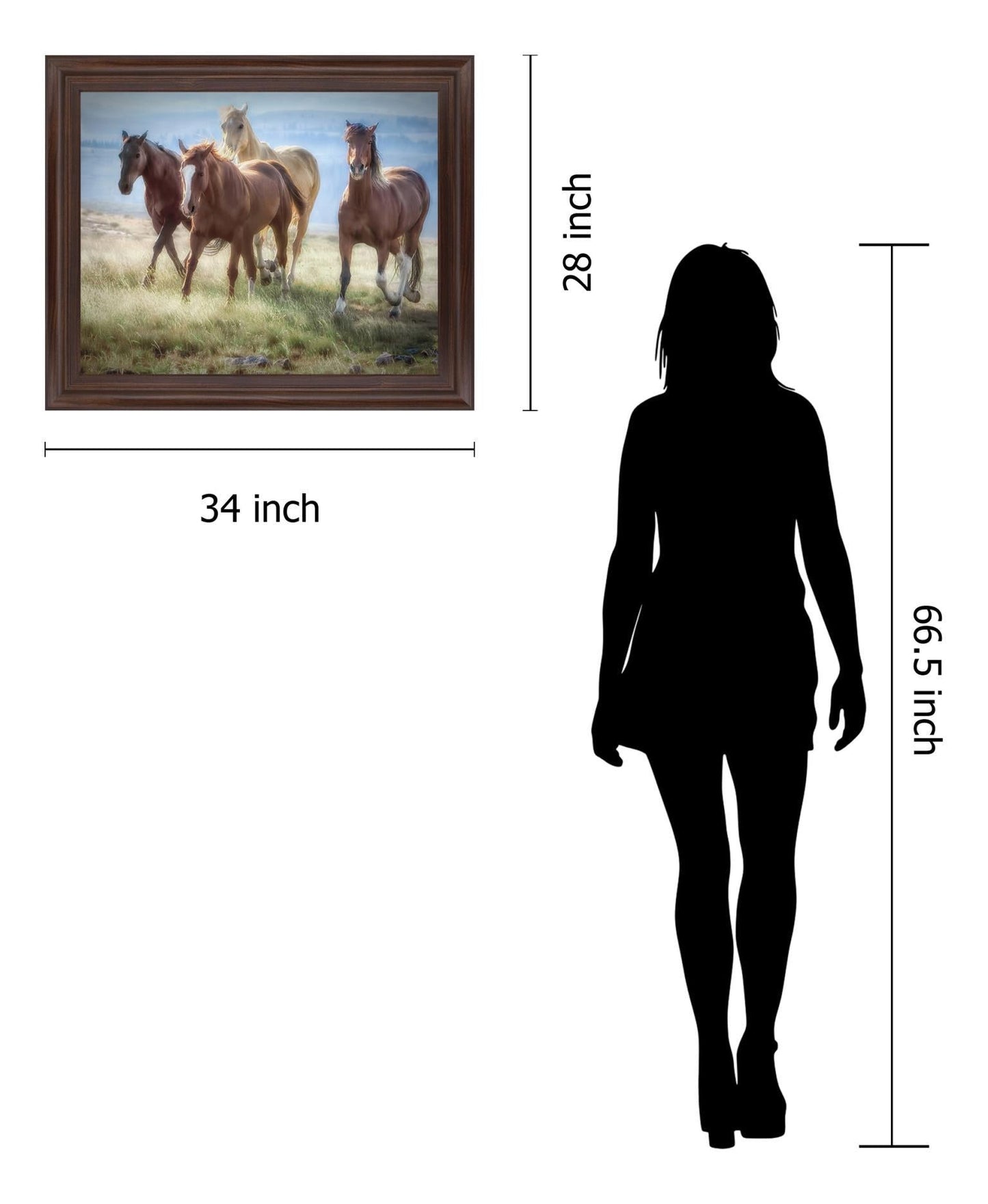 Wild Meadow Gallop - 28" x 34" Framed Wall Art Classy Art
