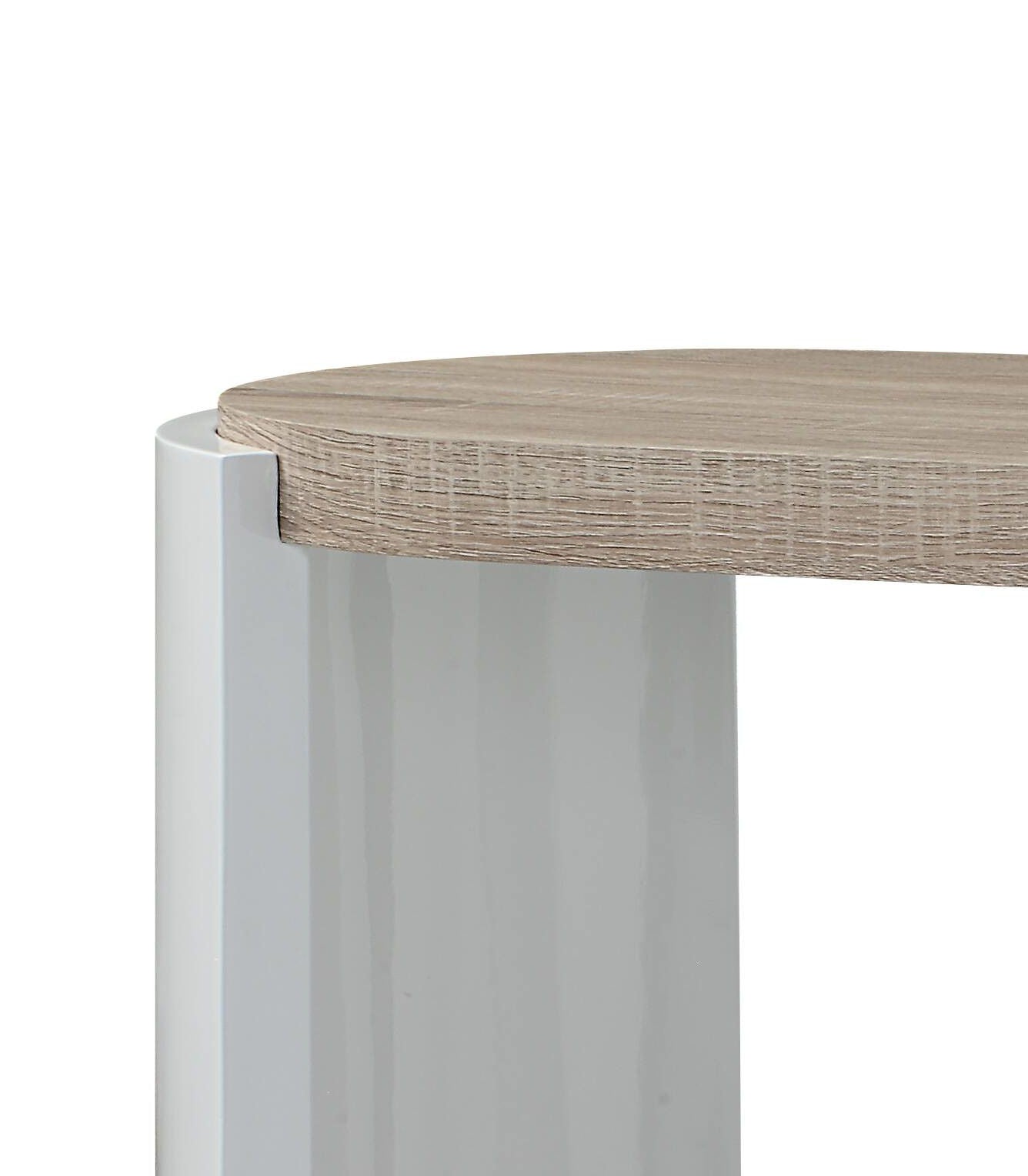 Zoma - High Gloss Sofa Table - Oak / White Acme