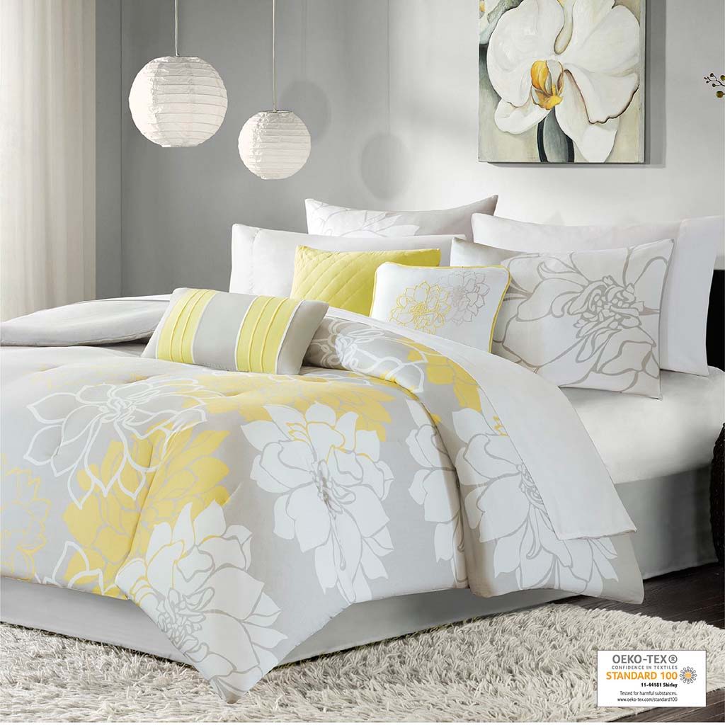 Lola - King Comforter Set - Yellow Madison Park