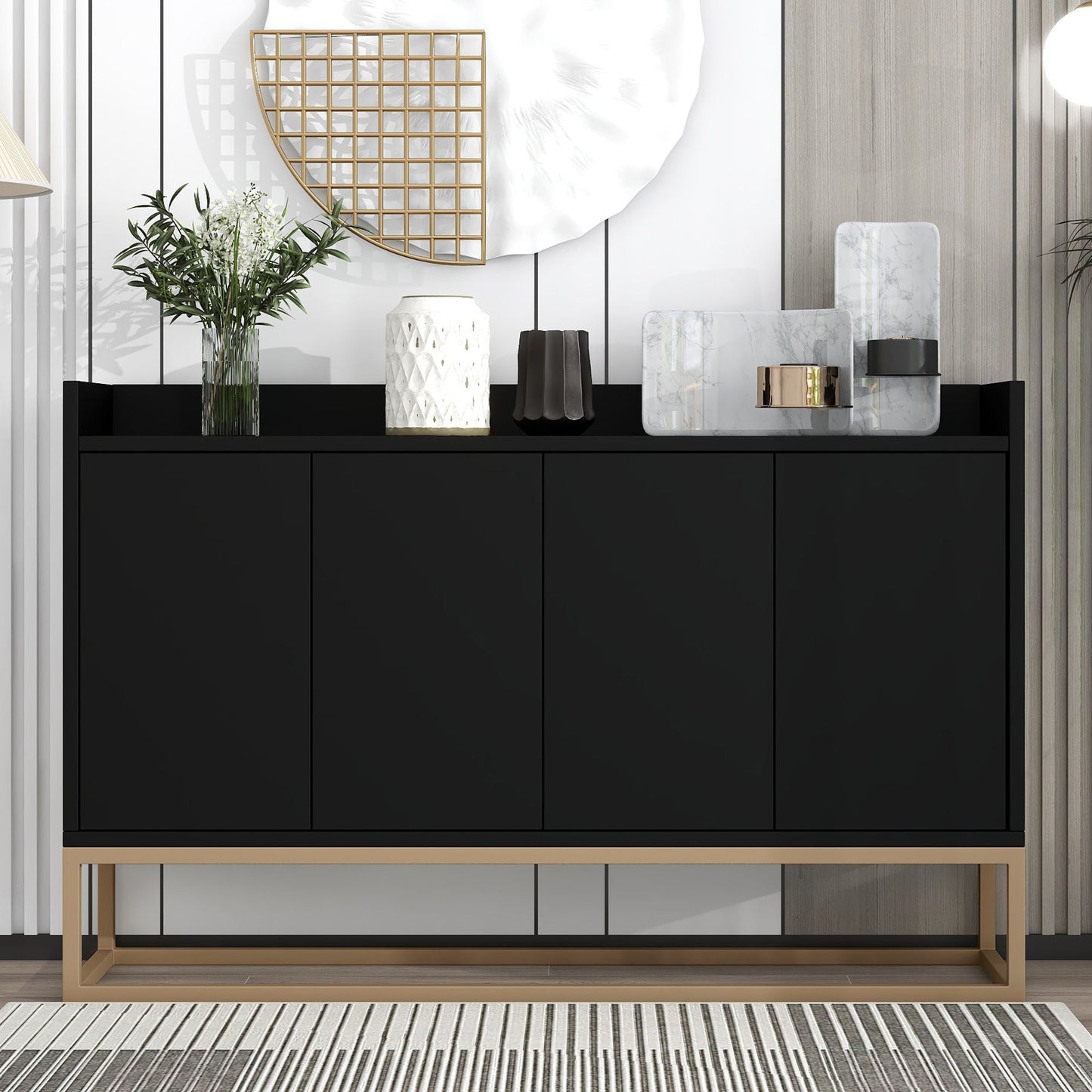 Modern Sideboard Elegant Buffet Cabinet With Large Storage Space For Dining Room, Entryway Hearth and Haven