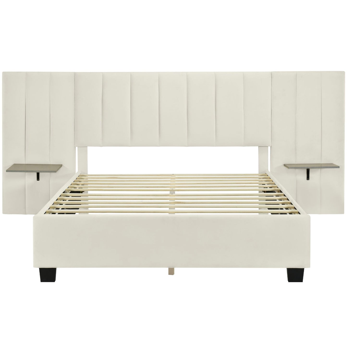 Upholstered Platform Bed With Big Headboard Halcyon Home
