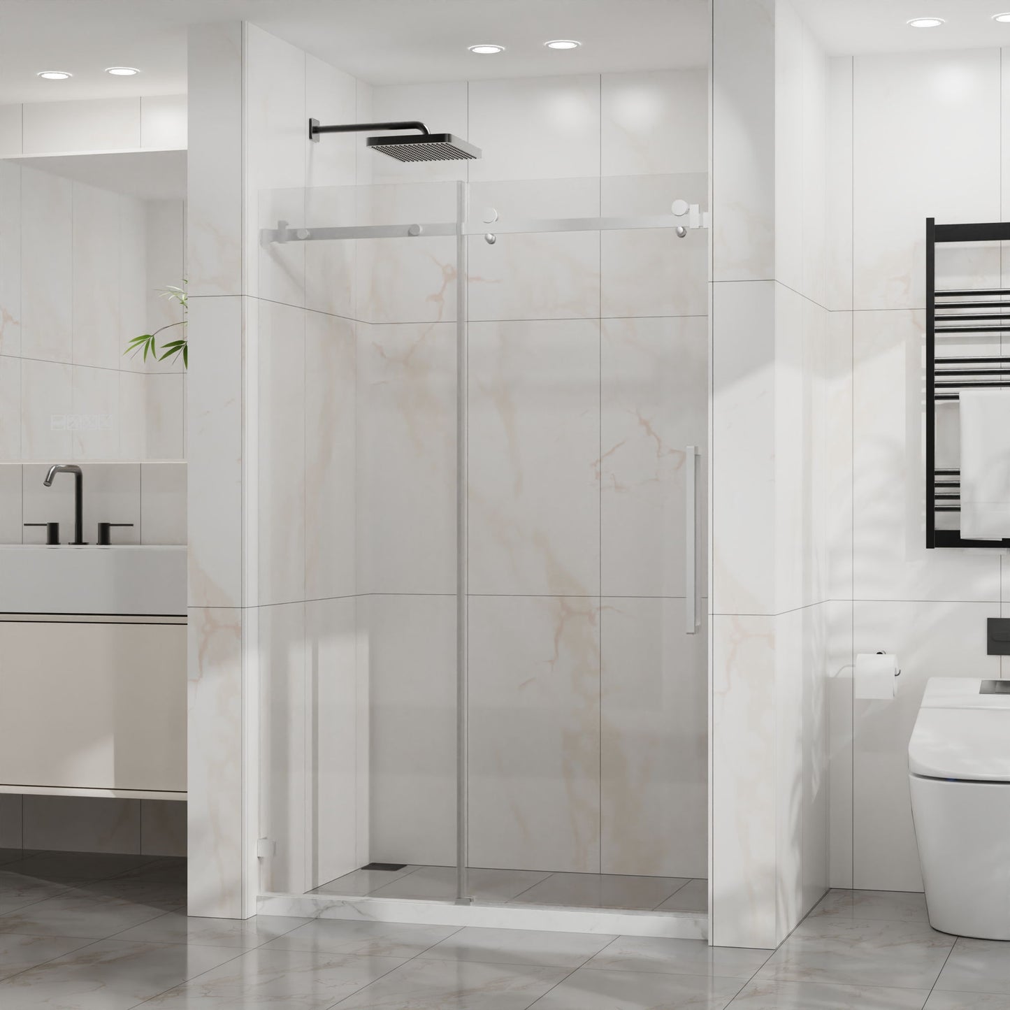 Frameless Tub Sliding Shower Door With Easy Clean Coating Daily Nest