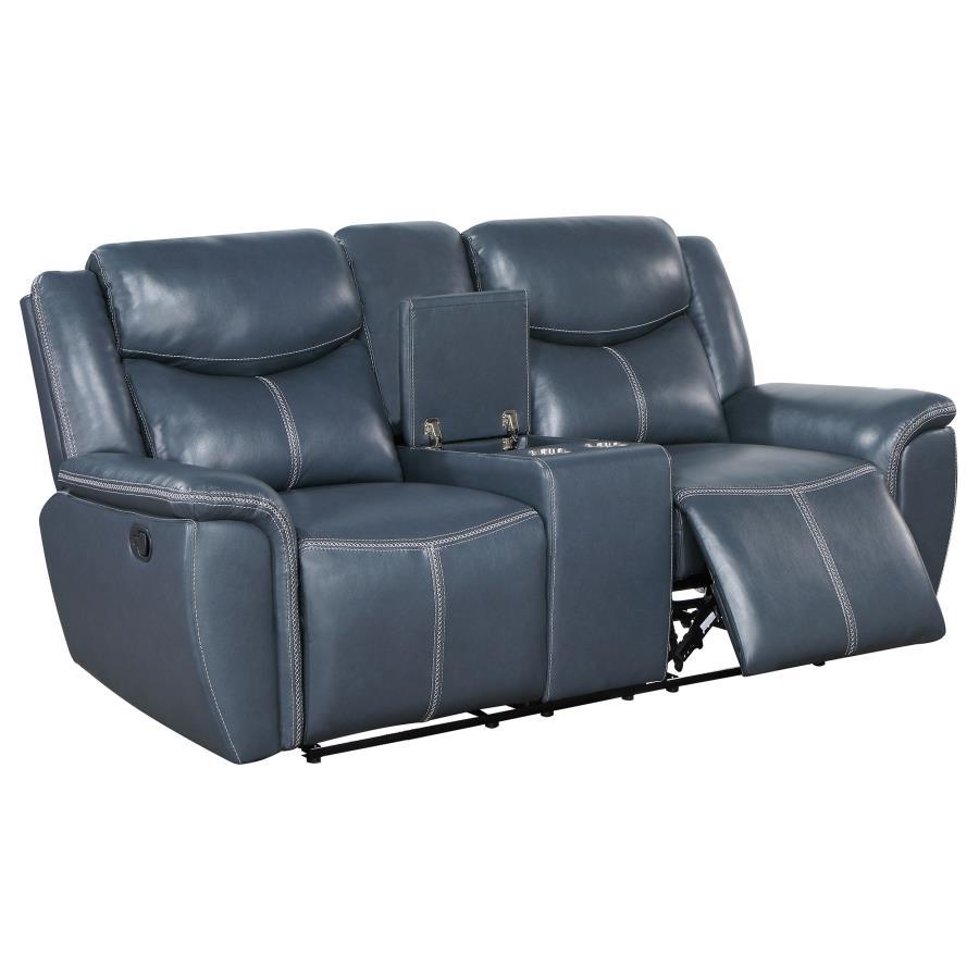 Sloane - Upholstered Padded Arm Reclining Loveseat - Blue Coaster Fine Furniture