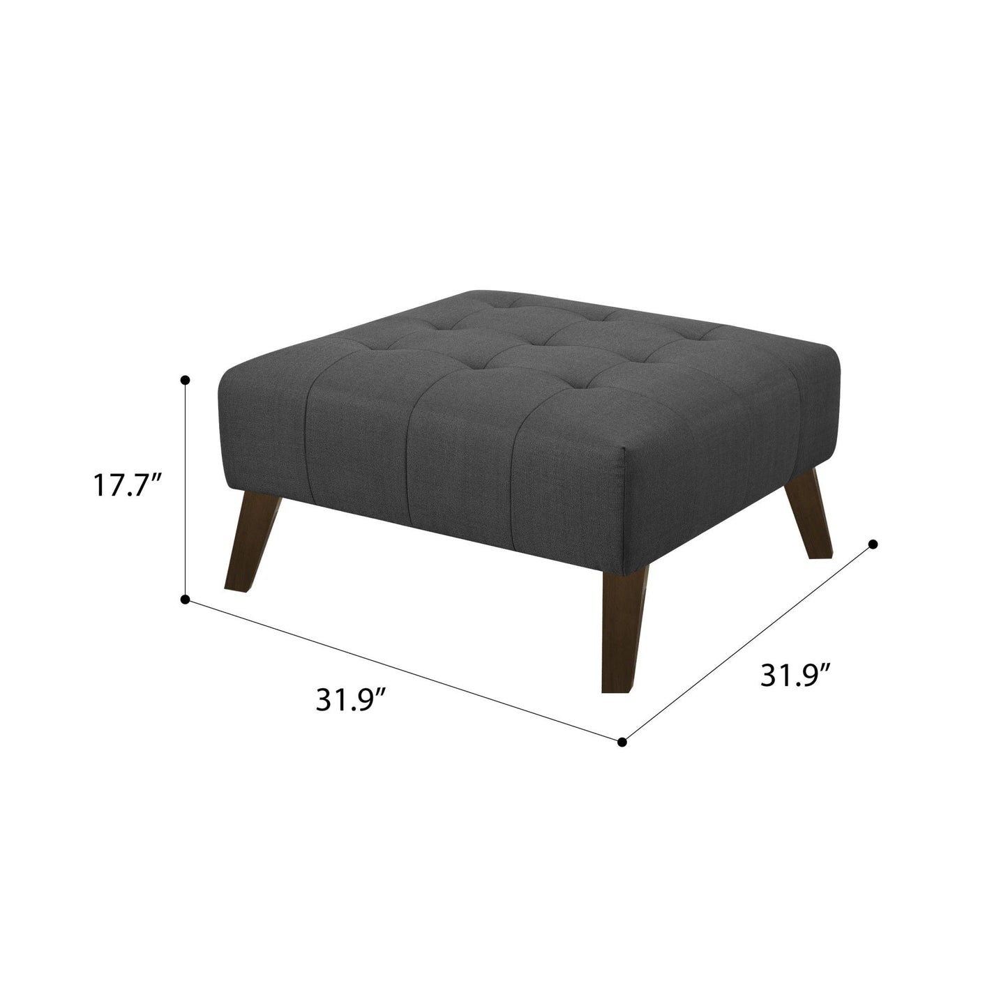 Square Ottoman - Gray Emerald Home