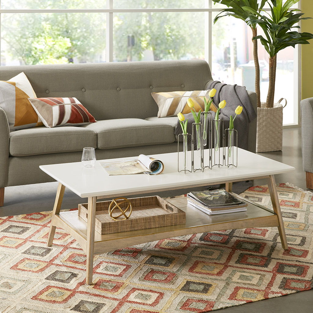 Parker - Coffee Table - Off-White / Natural Madison Park
