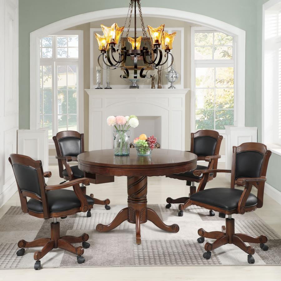 Turk - 5 Piece Dining And Game Table Set - Tobacco CoasterEssence