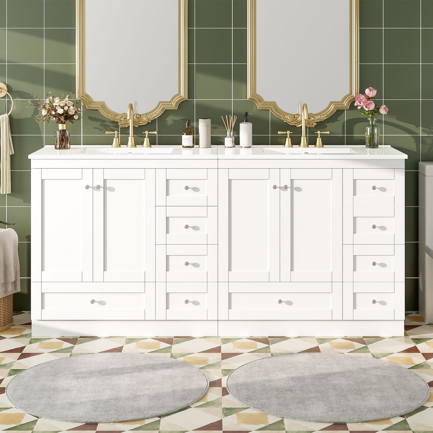Shaker Free Standing Bathroom Vanity Cabinet With Sink, Soft Close Drawers, Soft Close Doors Hearth and Haven