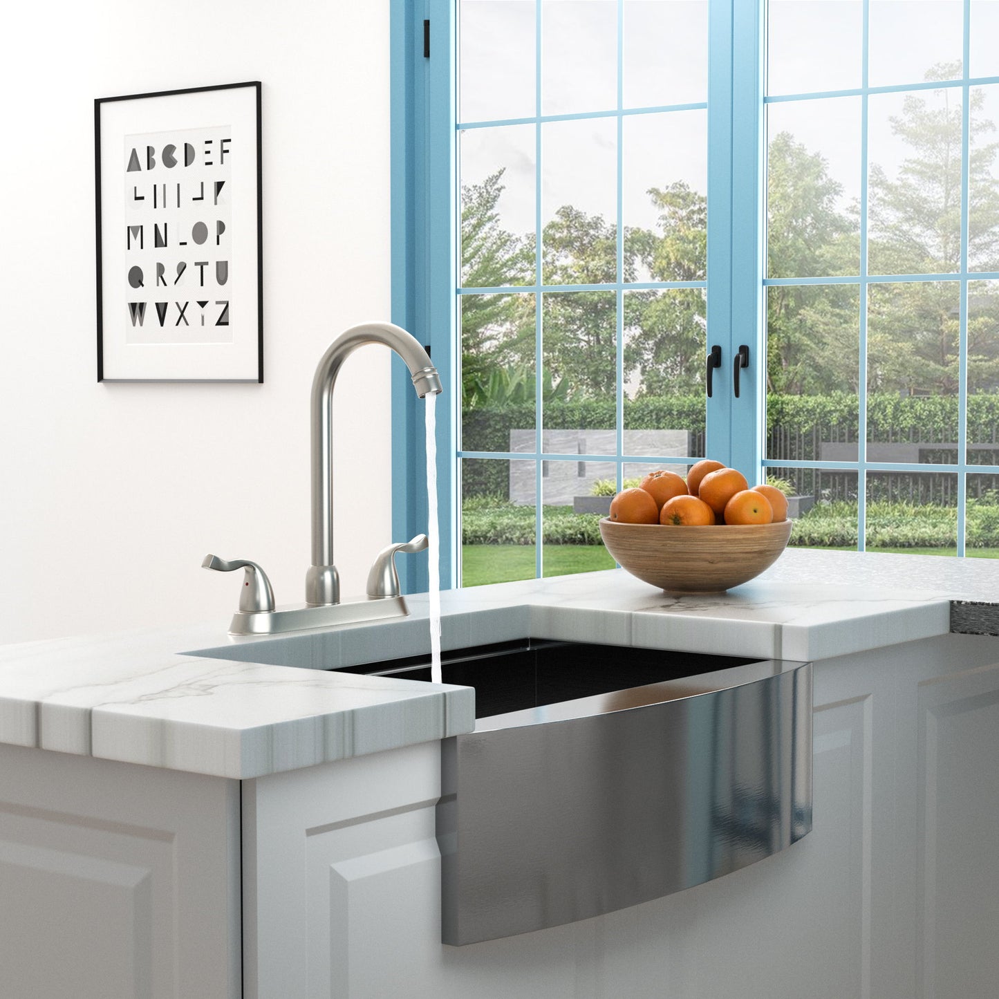 Stainless Steel Kitchen Sink Faucet With 2 Handles, 3 Hole Installation Daily Nest