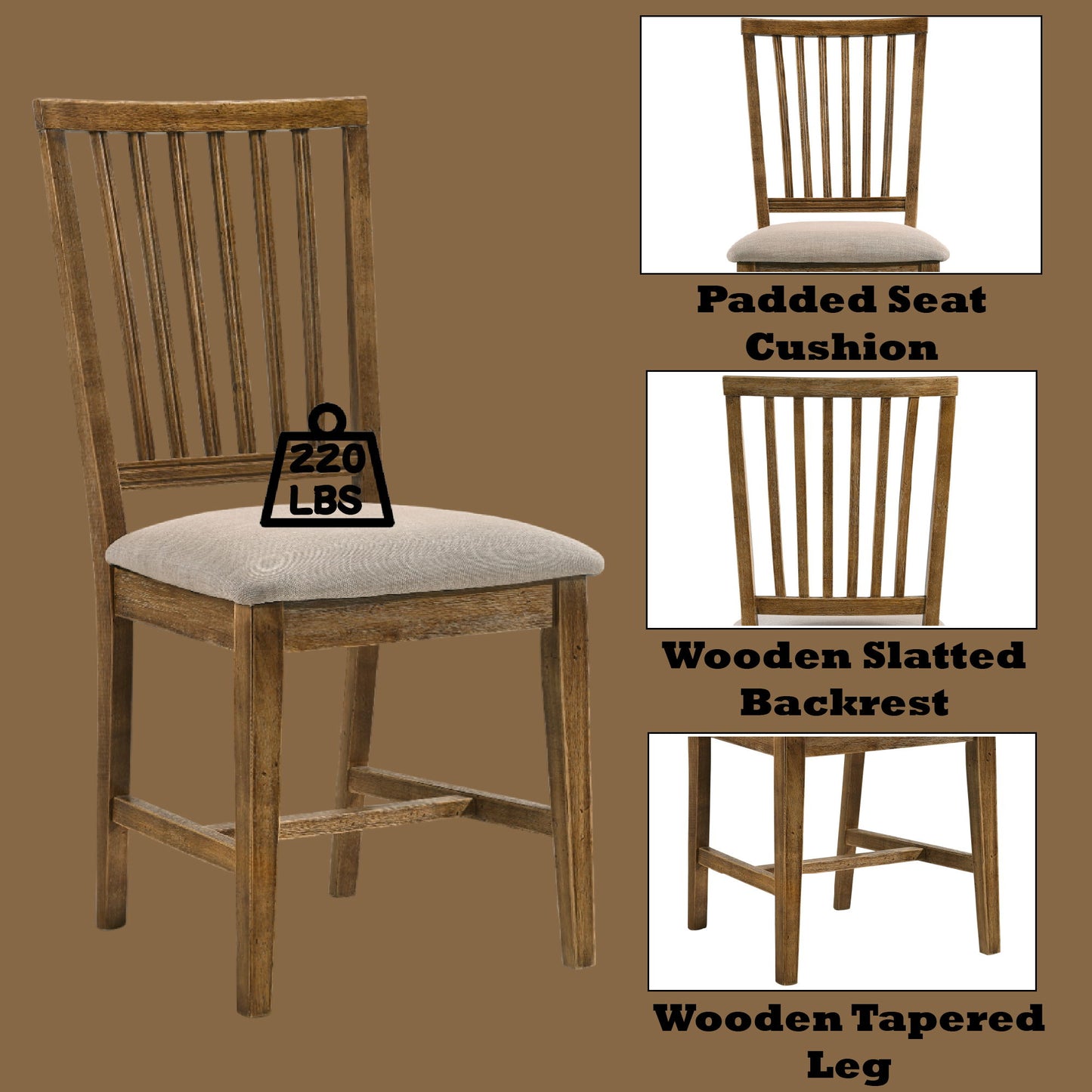Wallace II - Side Chair (Set of 2) - Oak / Tan Acme