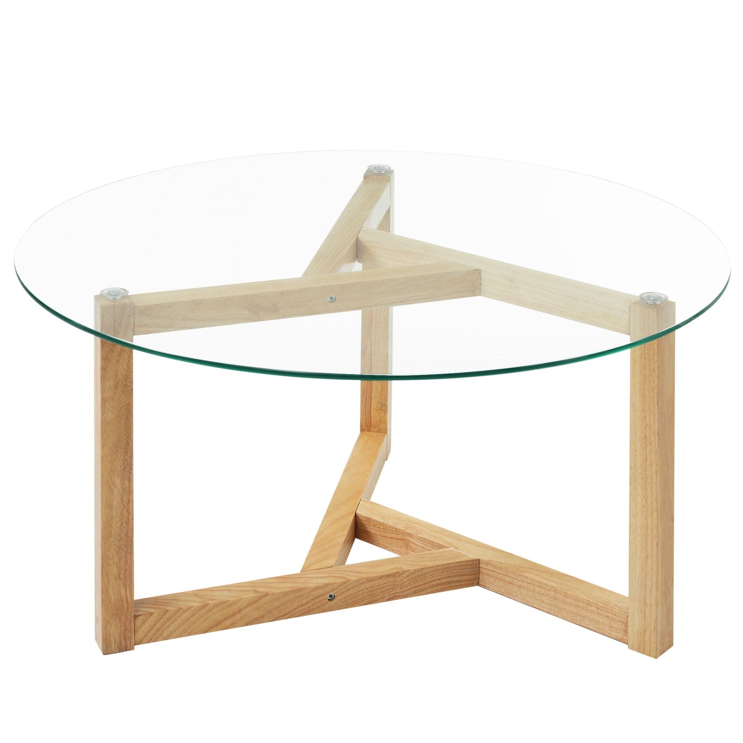 Round Glass Coffee Table Modern Cocktail Table Hearth and Haven