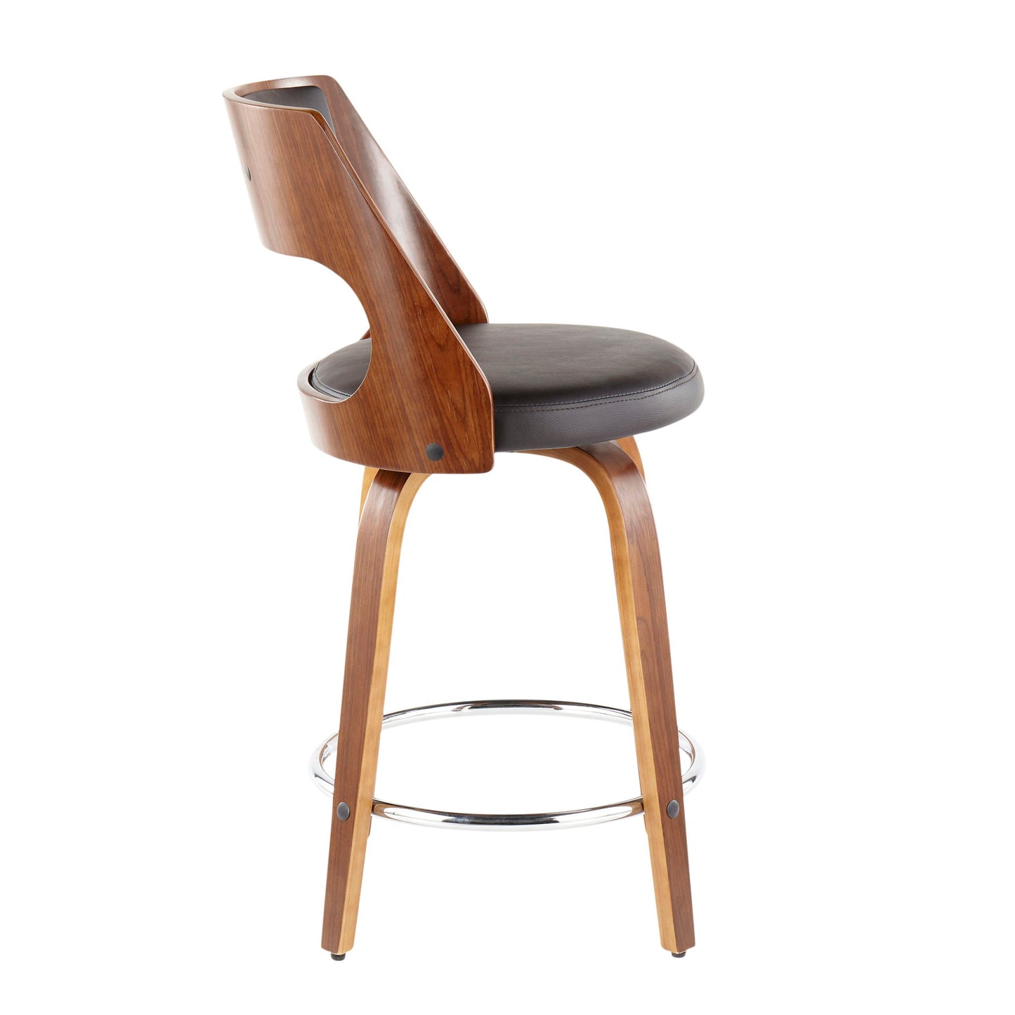 Cecina - Mid-Century Modern Fixed Height Counter Stool With Swivel And Round Footrest (Set of 2) Lumi Source