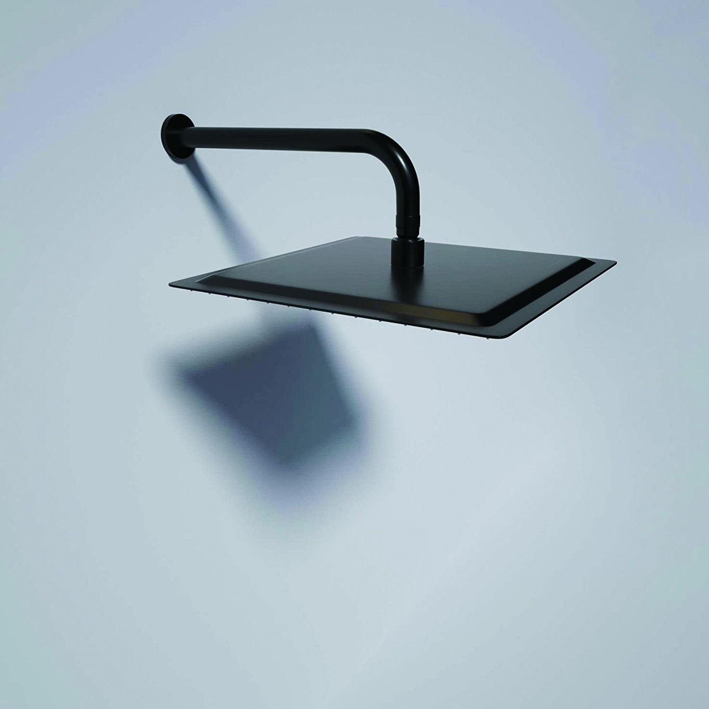 16" Shower Arm With Flange, Stainless Steel, Rust Resistant Design - Matte Black Daily Nest