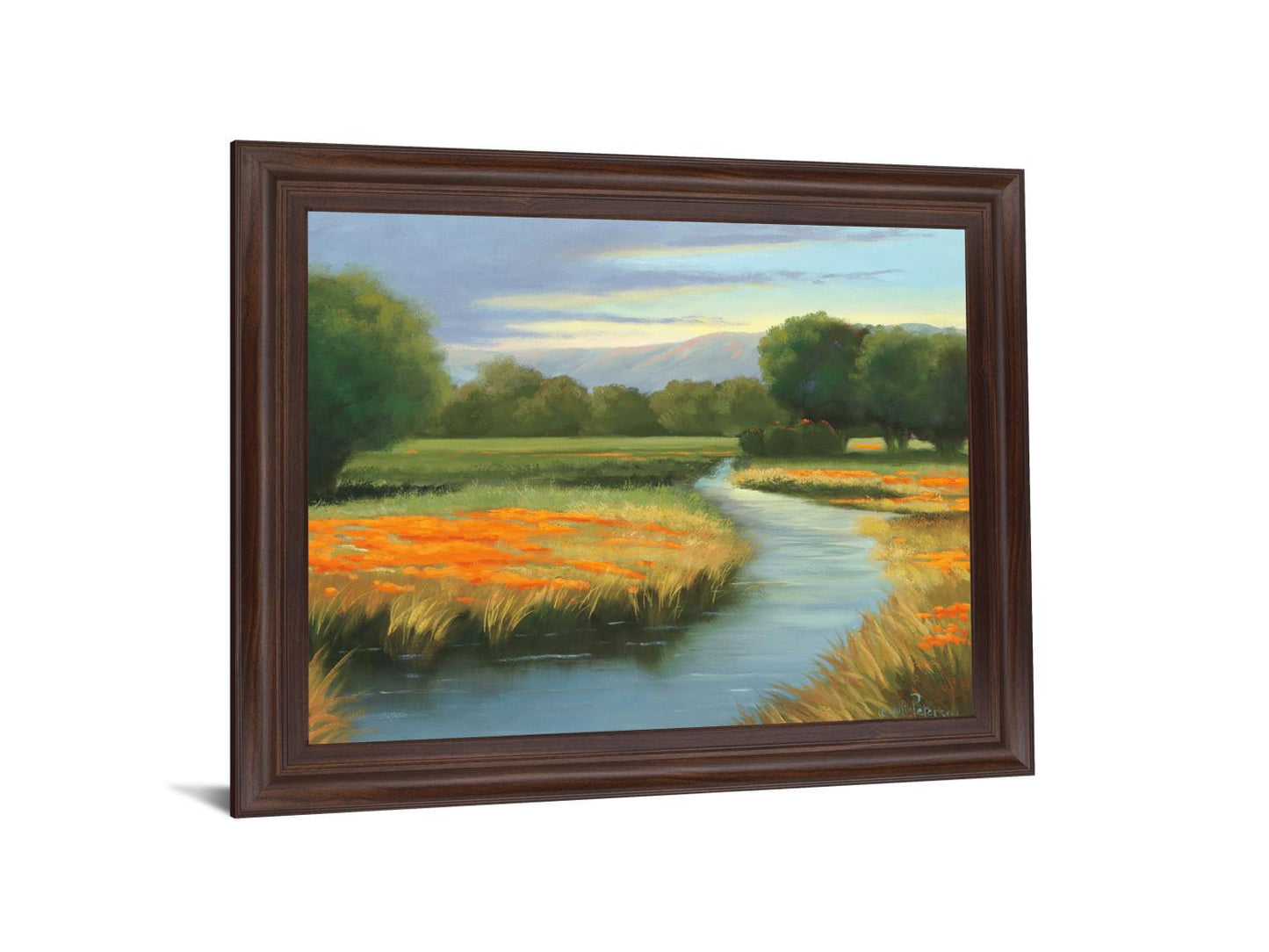 Golden Meadow Stream - 28" x 34" Framed Wall Art Classy Art