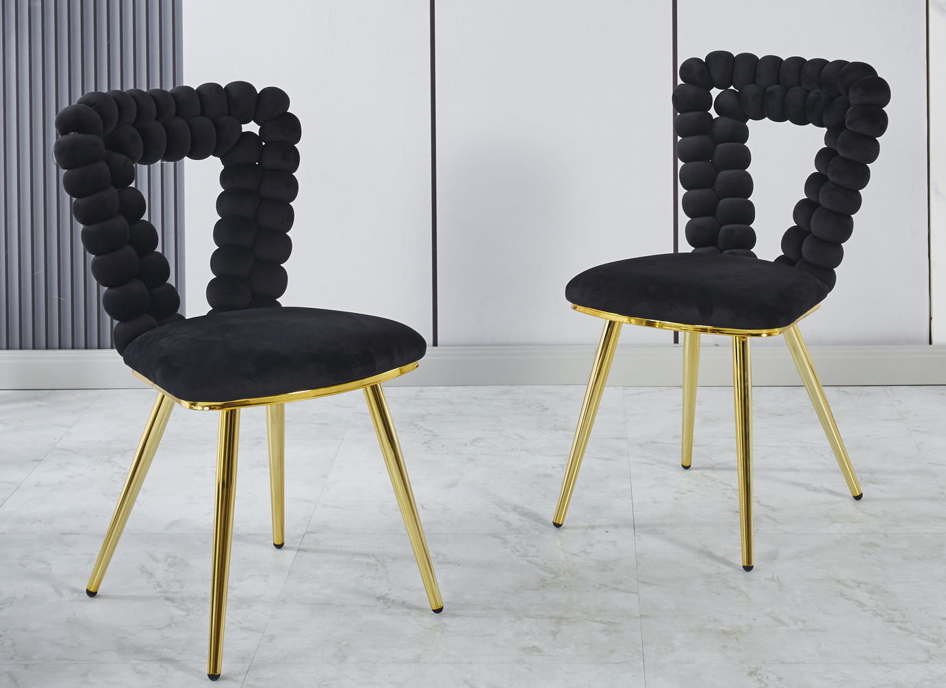 Modern Chair With Iron Tube Legs, Soft Cushions And Comfortable Backrest, Suitable For Dining Room, Living Room, Cafe, Hairball Back Home Essentials