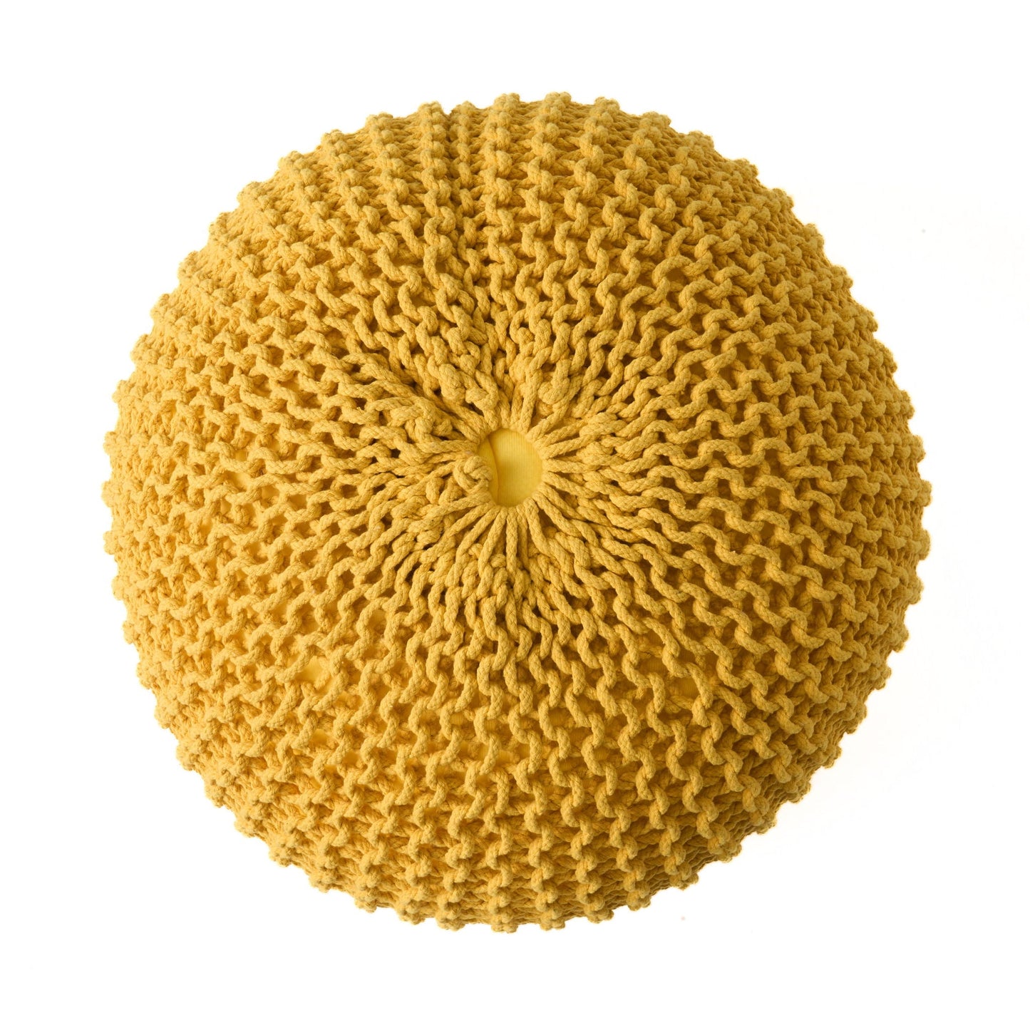 Bordeaux - Knitted Cotton Round Pouf Ottoman, Floor Cushion Home Essentials