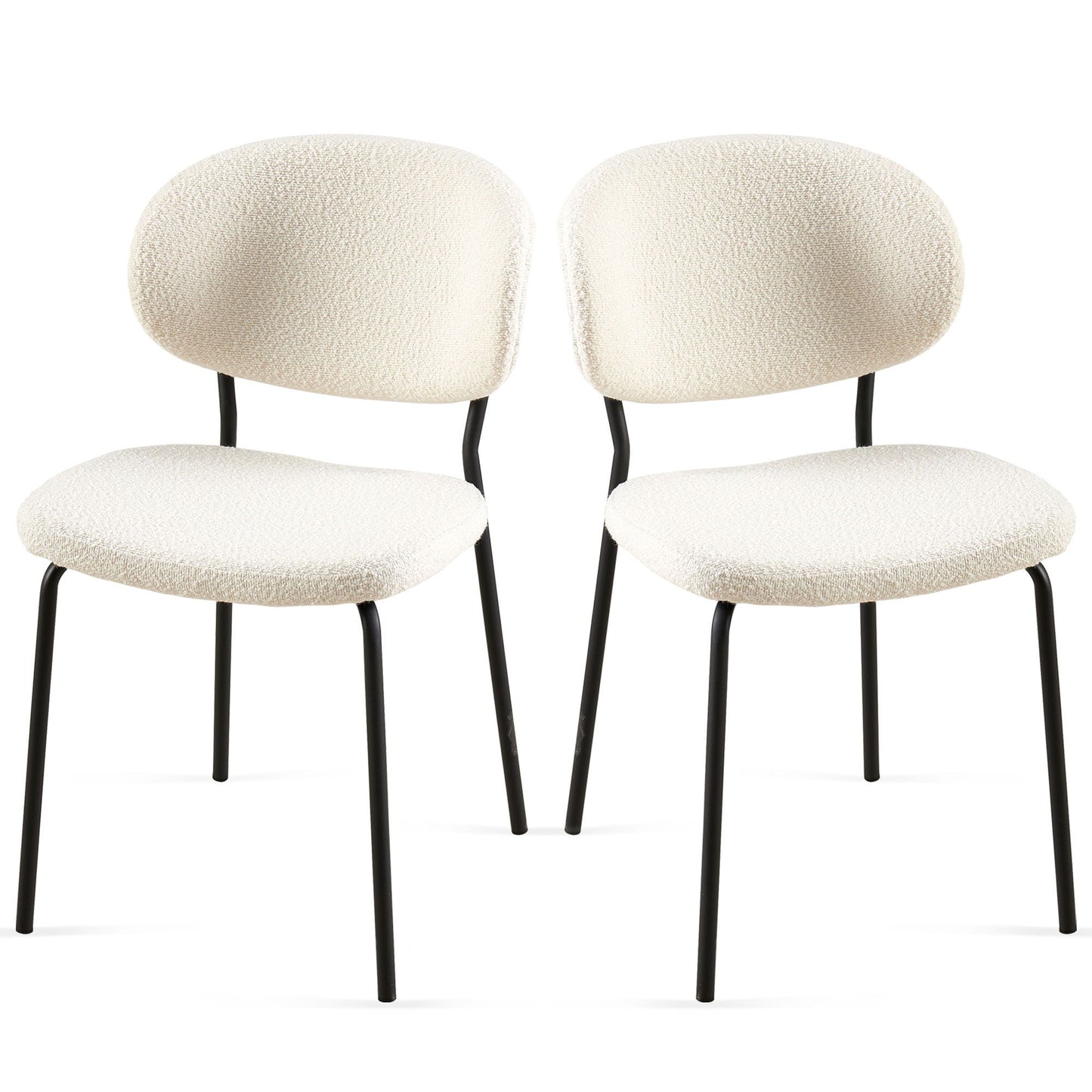 Boucle Dining Chairs, Dining Chairs With Metal Legs For Dining Room, Kitchen, Living Room Home Essentials