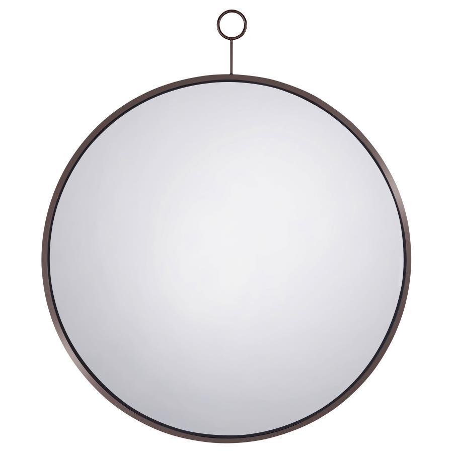 Gwyneth - Round Wall Mirror - Black Nickel CoasterEveryday