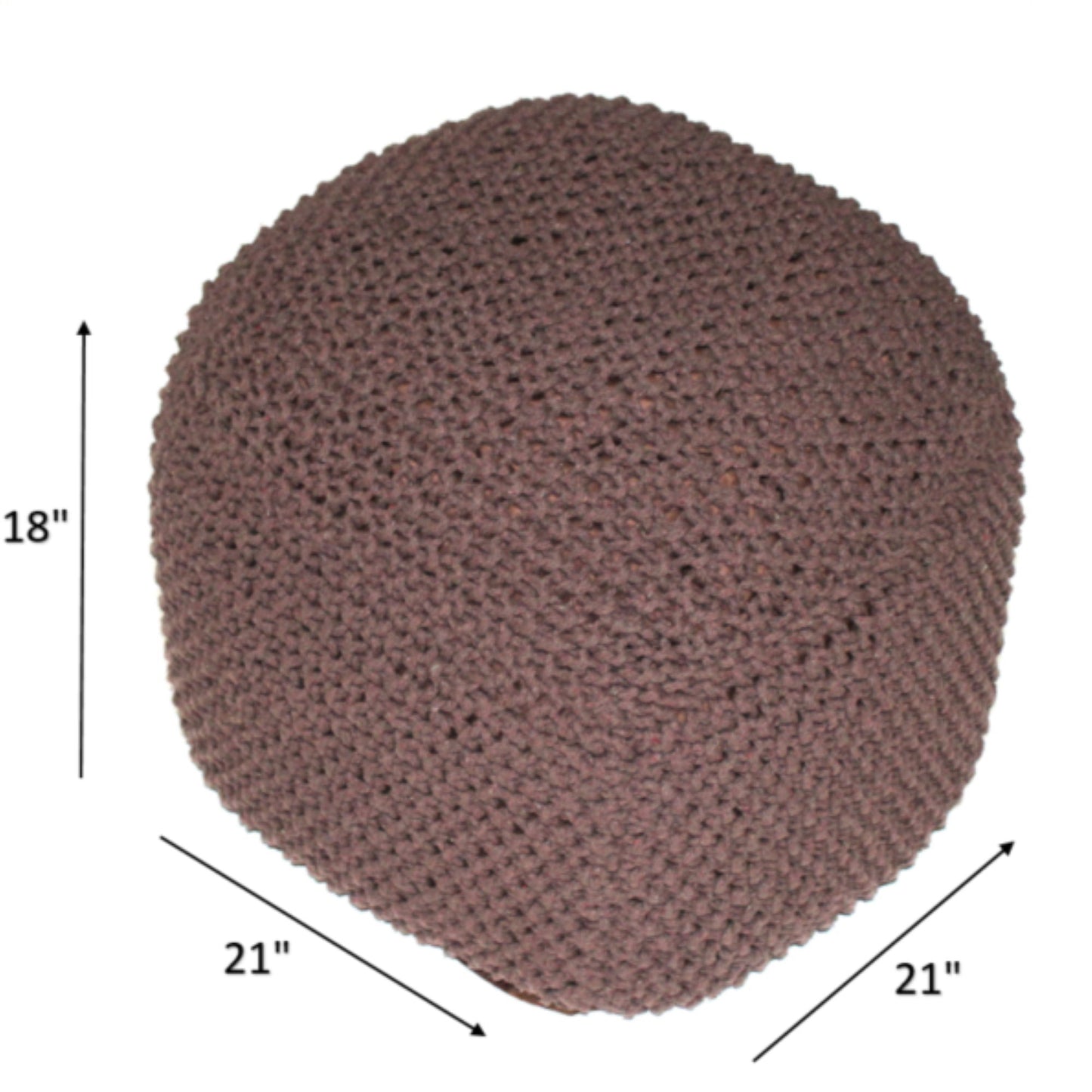 Semi Rounded Pouf, Cable Knitted, Perfect Seating Home Essentials