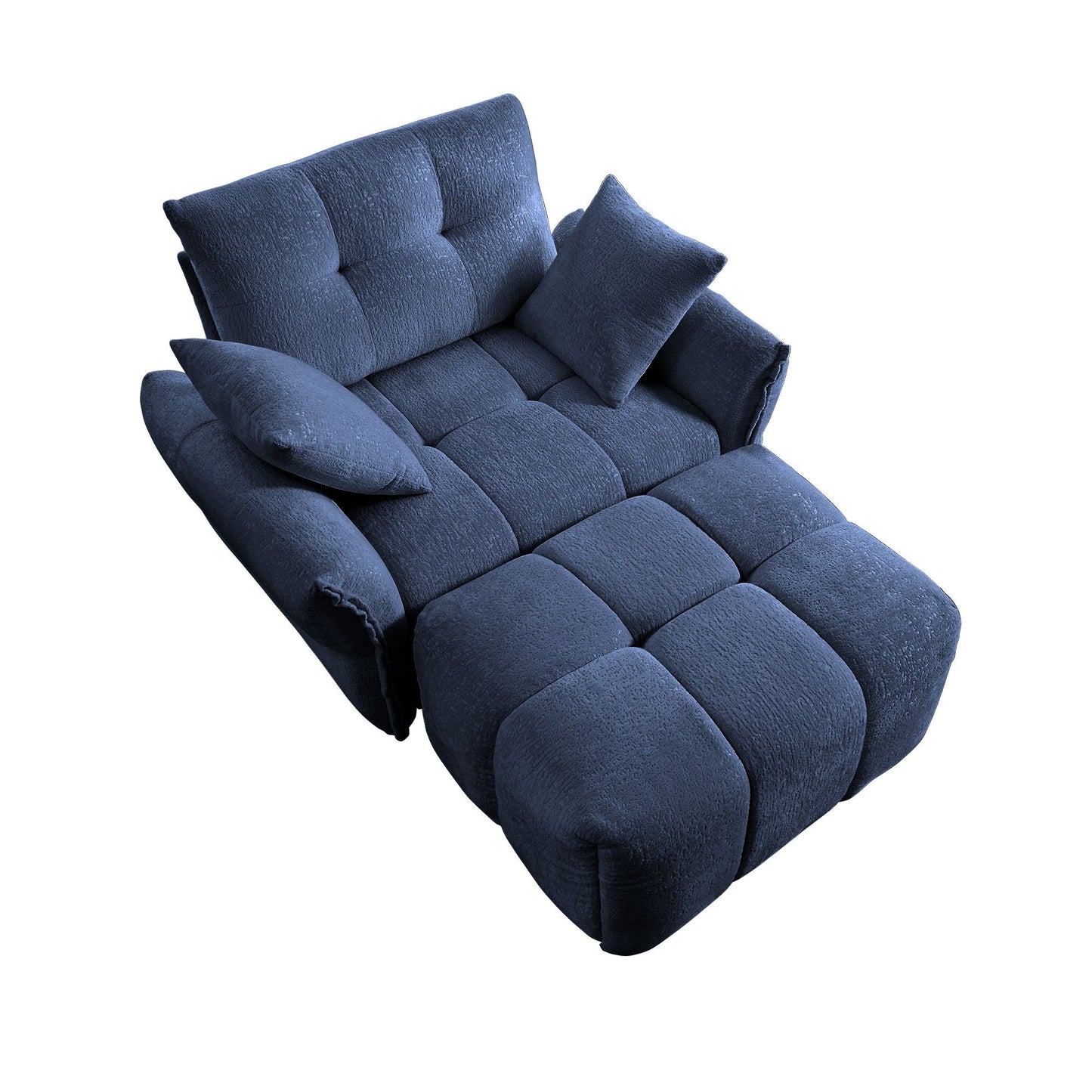 Ergonomic Single Seater Sofa With Ottoman, High Resilience Support Cushions Home Essentials