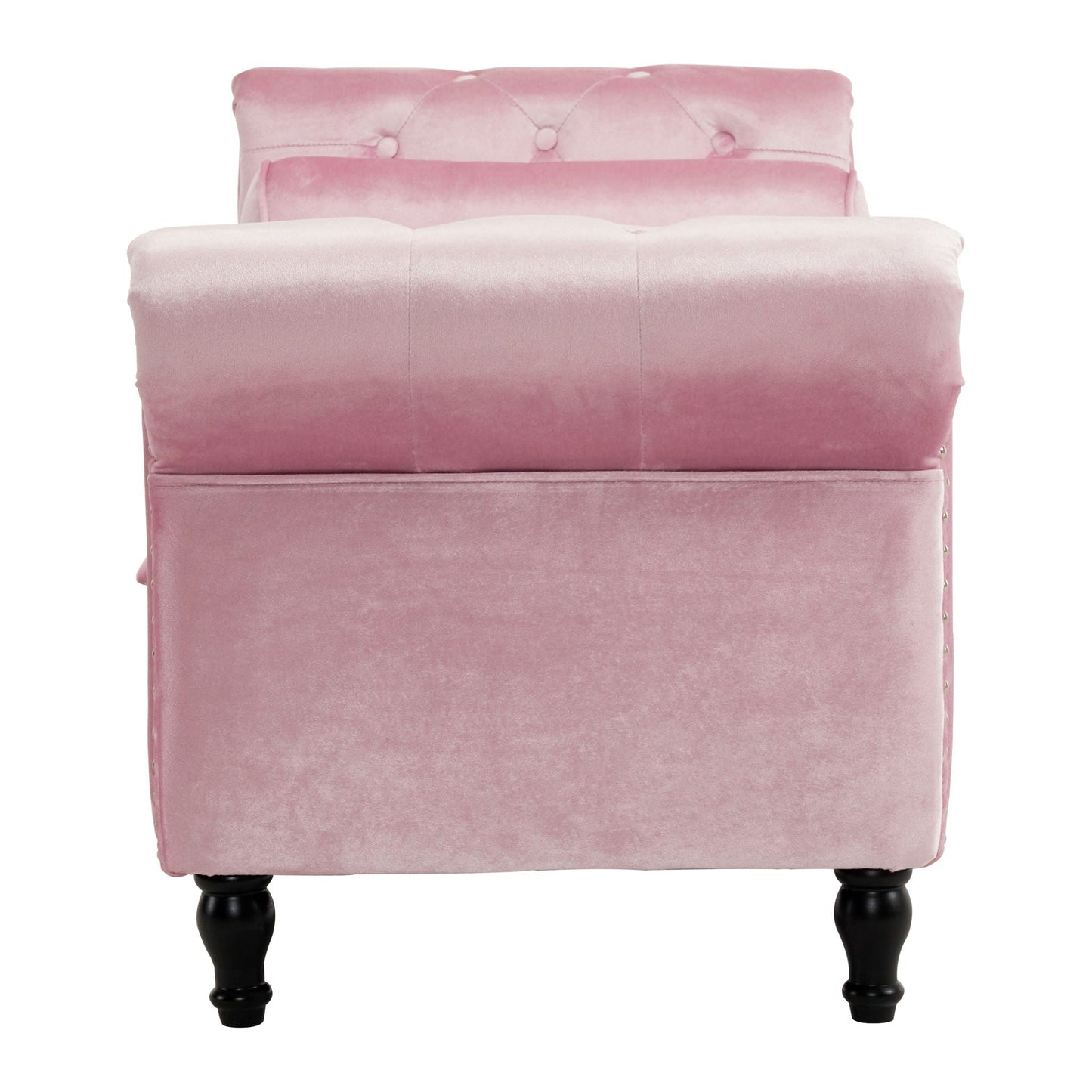 Luxurious Velvet Multifunctional Storage Ottoman Bench With Pillow Noble House