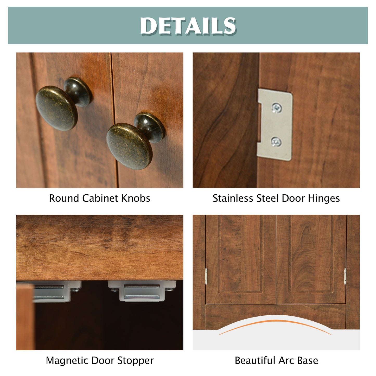 Triangle Bathroom Storage Cabinet With Adjustable Shelves, Freestanding Floor Cabinet For Home Kitchen Hearth and Haven