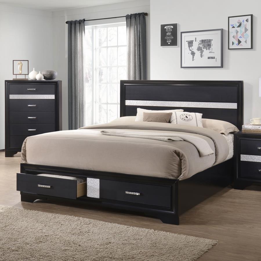 Miranda - Storage Wood Panel Bed CoasterEveryday