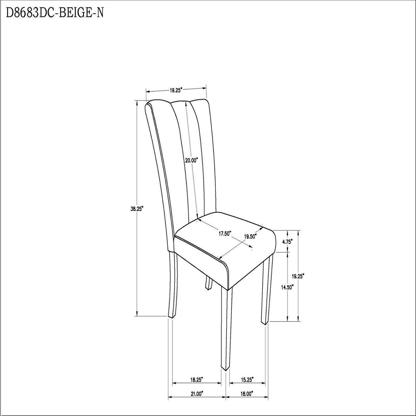Stone - Dining Chair (Set of 2) - Beige Global Furniture USA