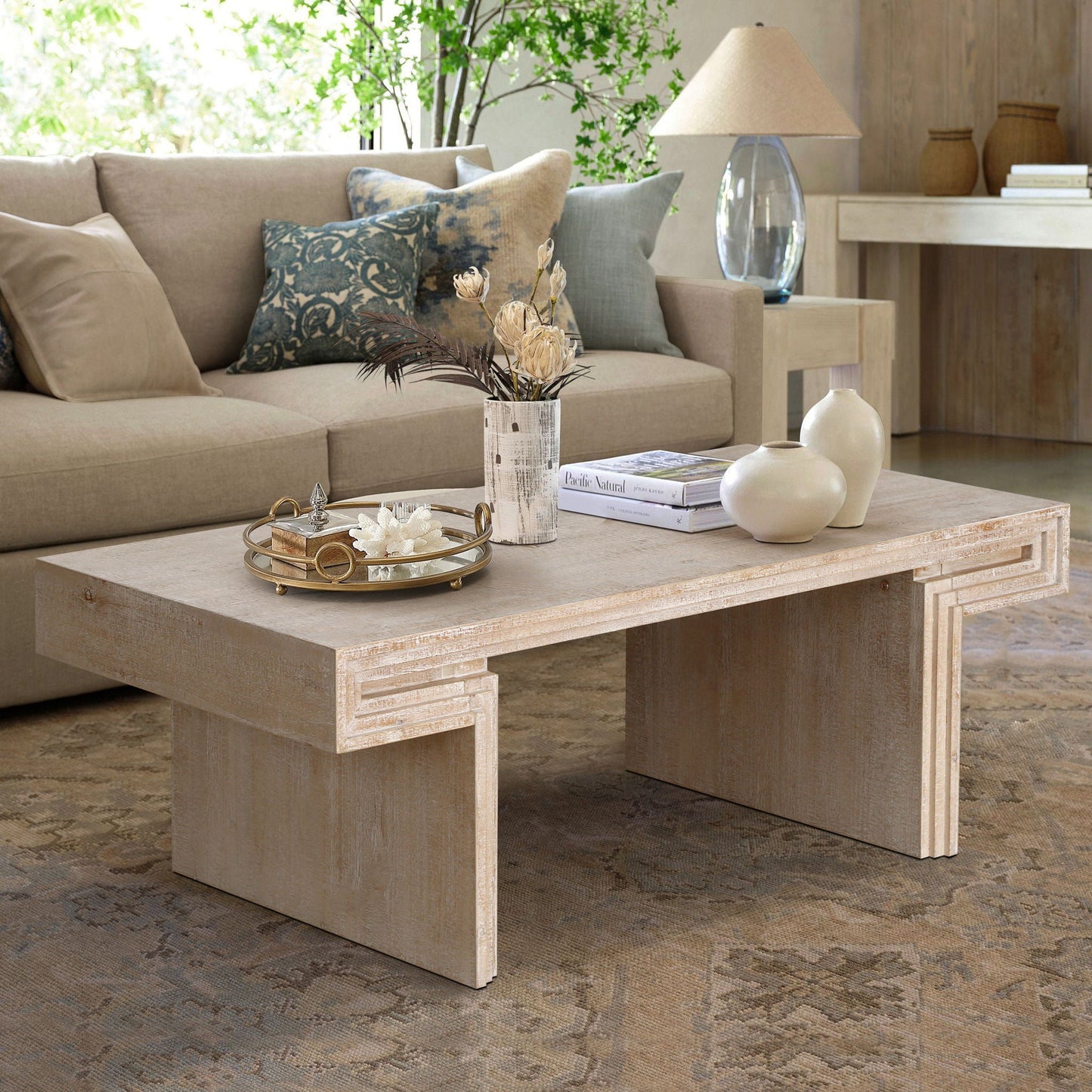 American Vintage Industrial Coffee Table, Double Tier Design Home Essentials
