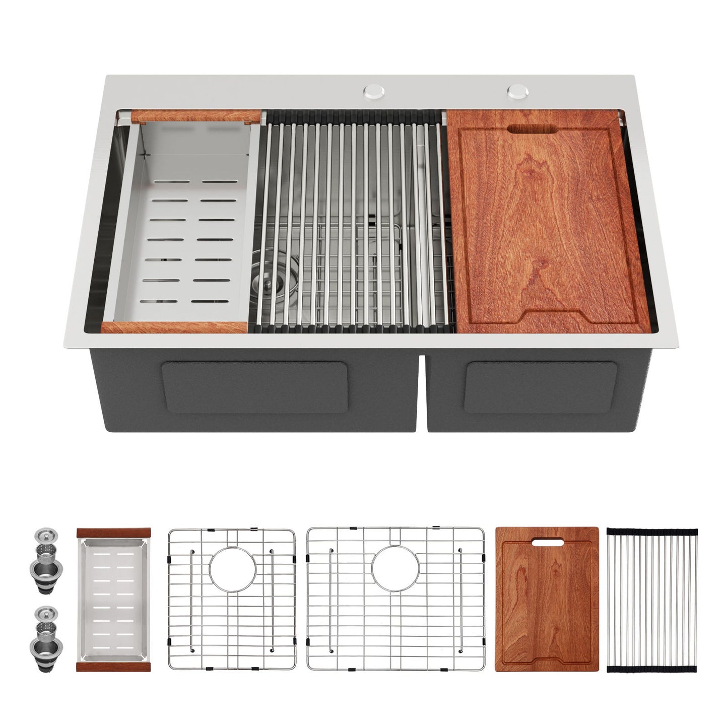Topmount, Drop In Double Bowl Kitchen Sink Daily Nest