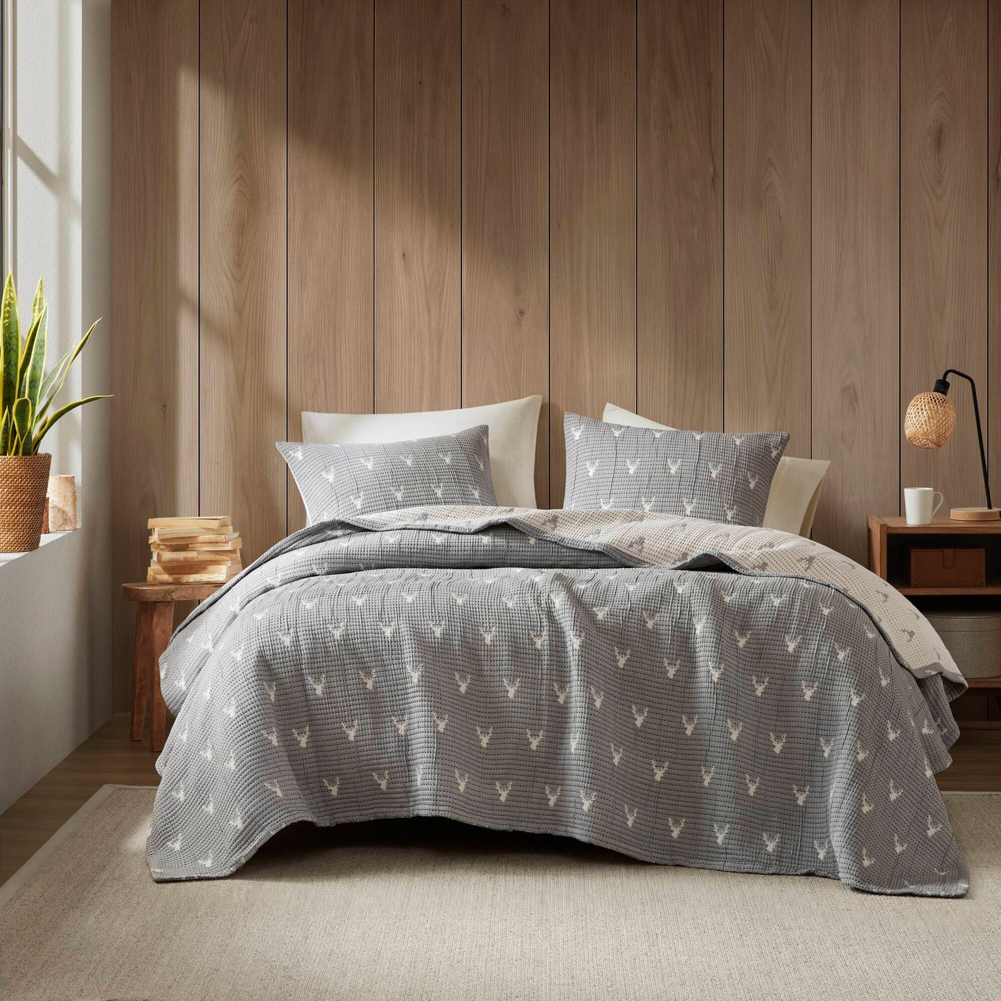 Keystone - King/California King Coverlet Set - Gray Woolrich