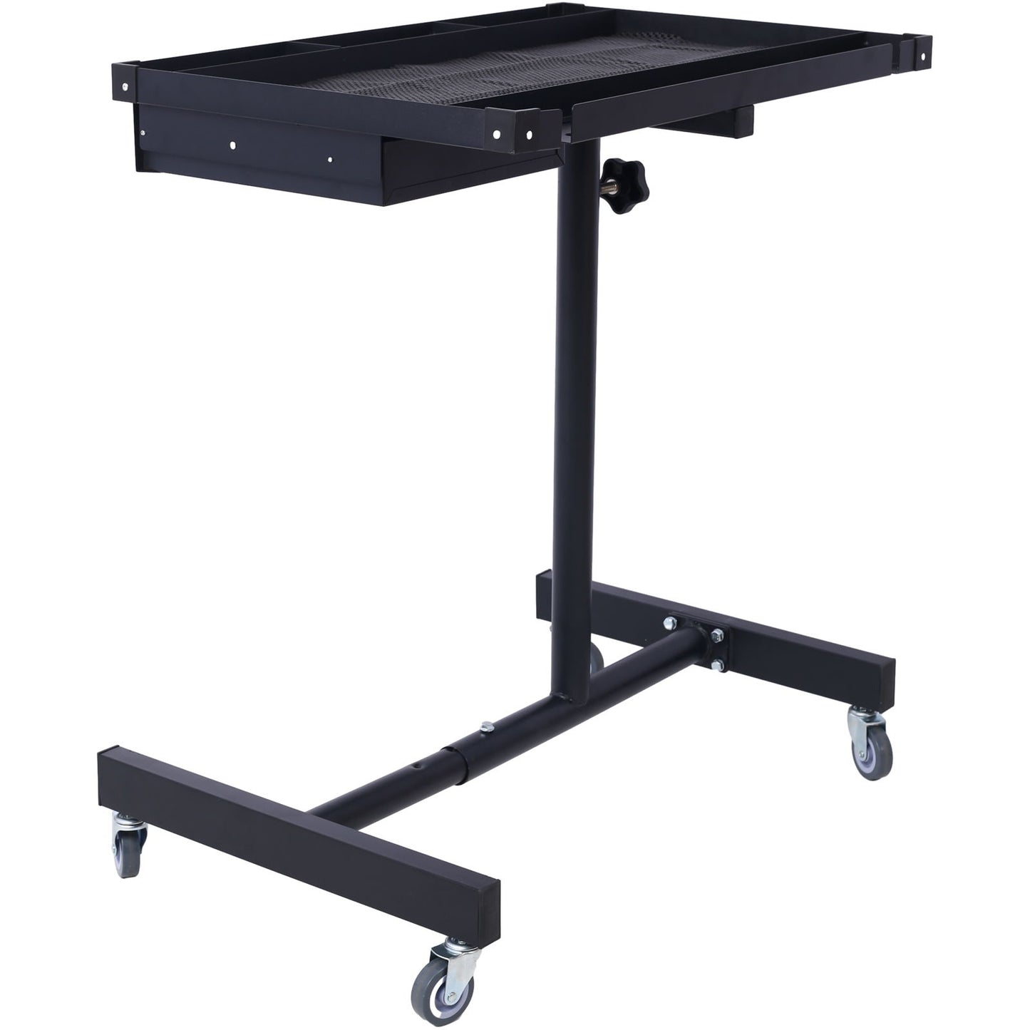 Adjustable Tear Down Work Table With Drawer For Garages, Repair Shops, And Diy, Portable, (4) 2.5" Swivel Casters, 220 Pound Capacity, Rubber Corners, Heavy Duty Steel Home Essentials