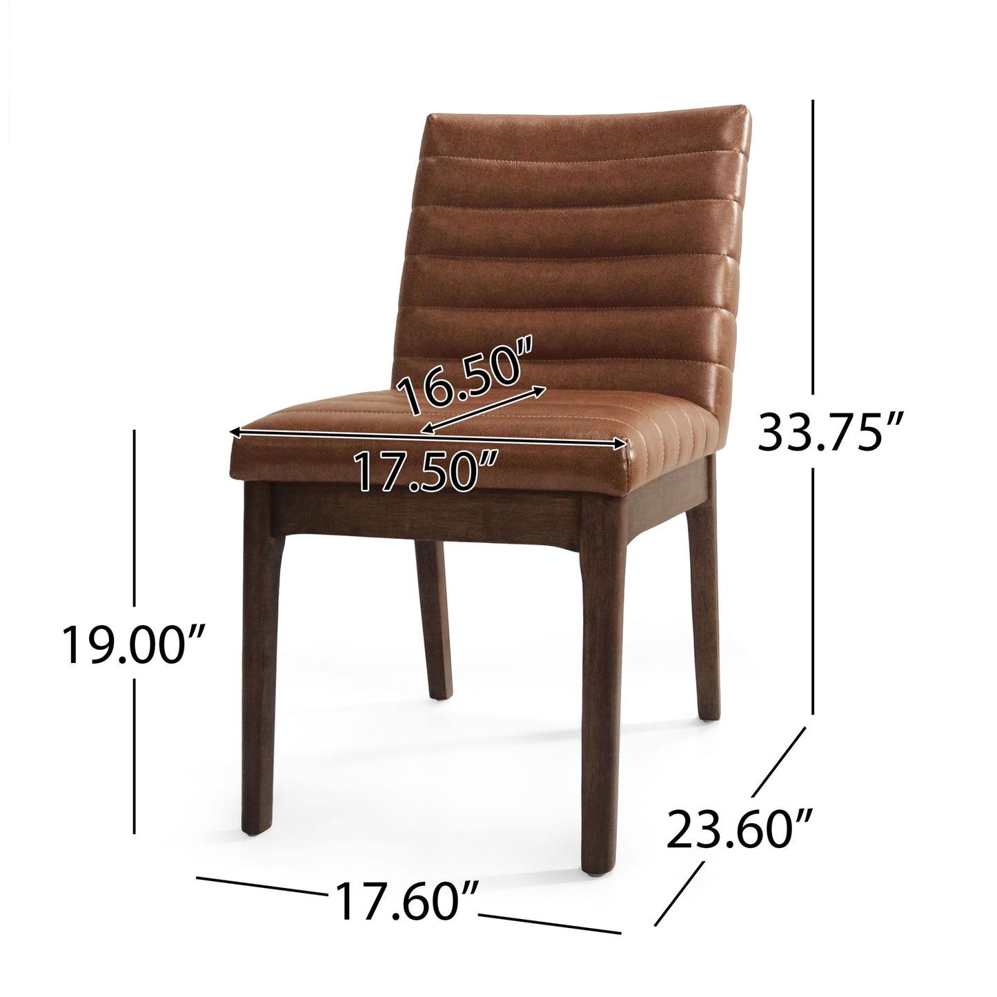 Upholstered Dining Chairs With Rubber Legs (Set of 2) Noble House
