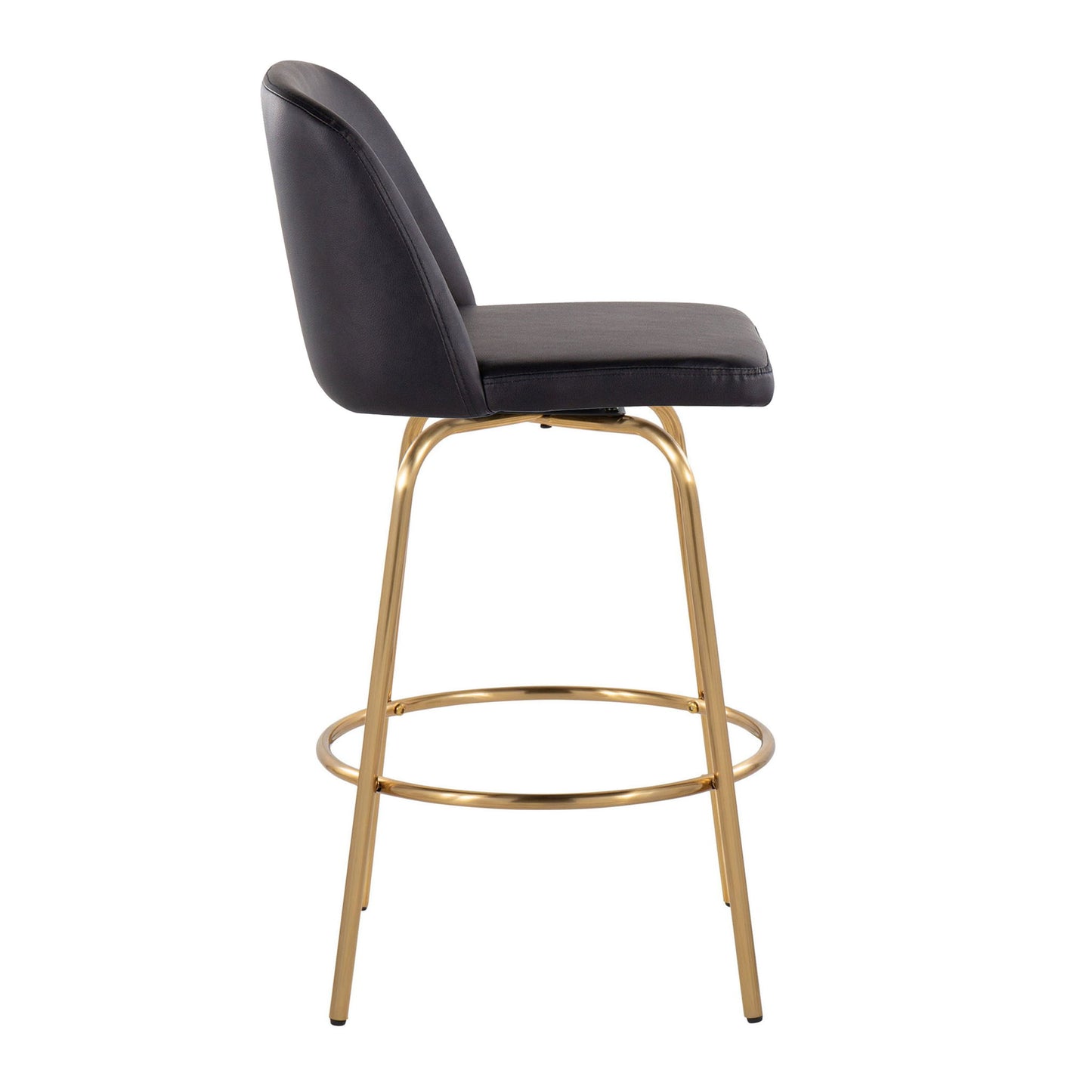 Toriano - Contemporary, Fixed Height Counter Stool With Swivel With Round Footrest (Set of 2) Lumi Source
