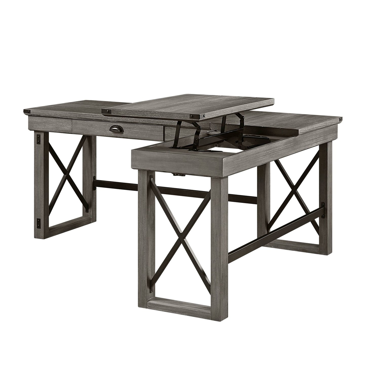 Talmar - Marble Top Weathered Writing Desk With Lift Top Acme